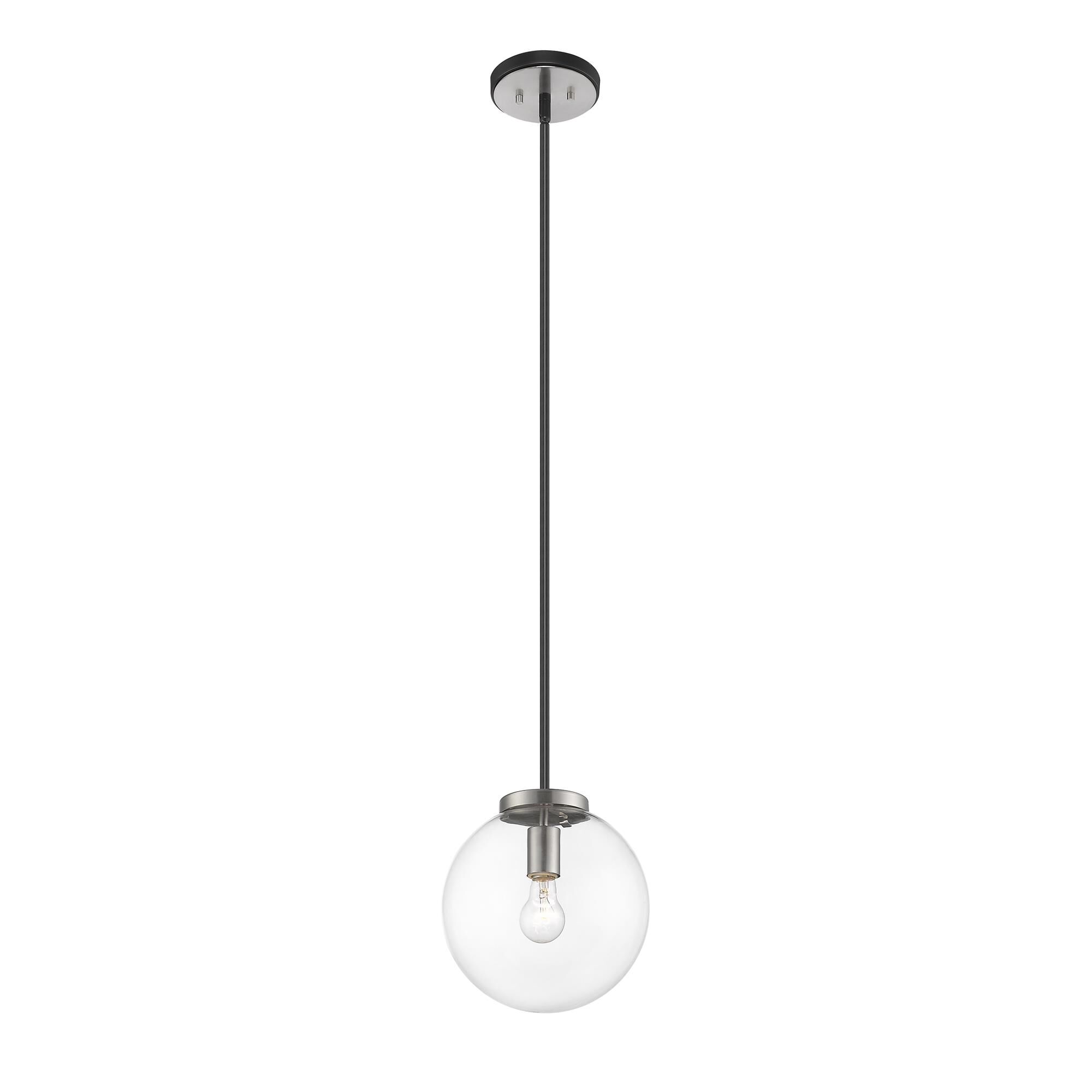 Shown in Matte Black + Brushed Nickel finish and Glass shade