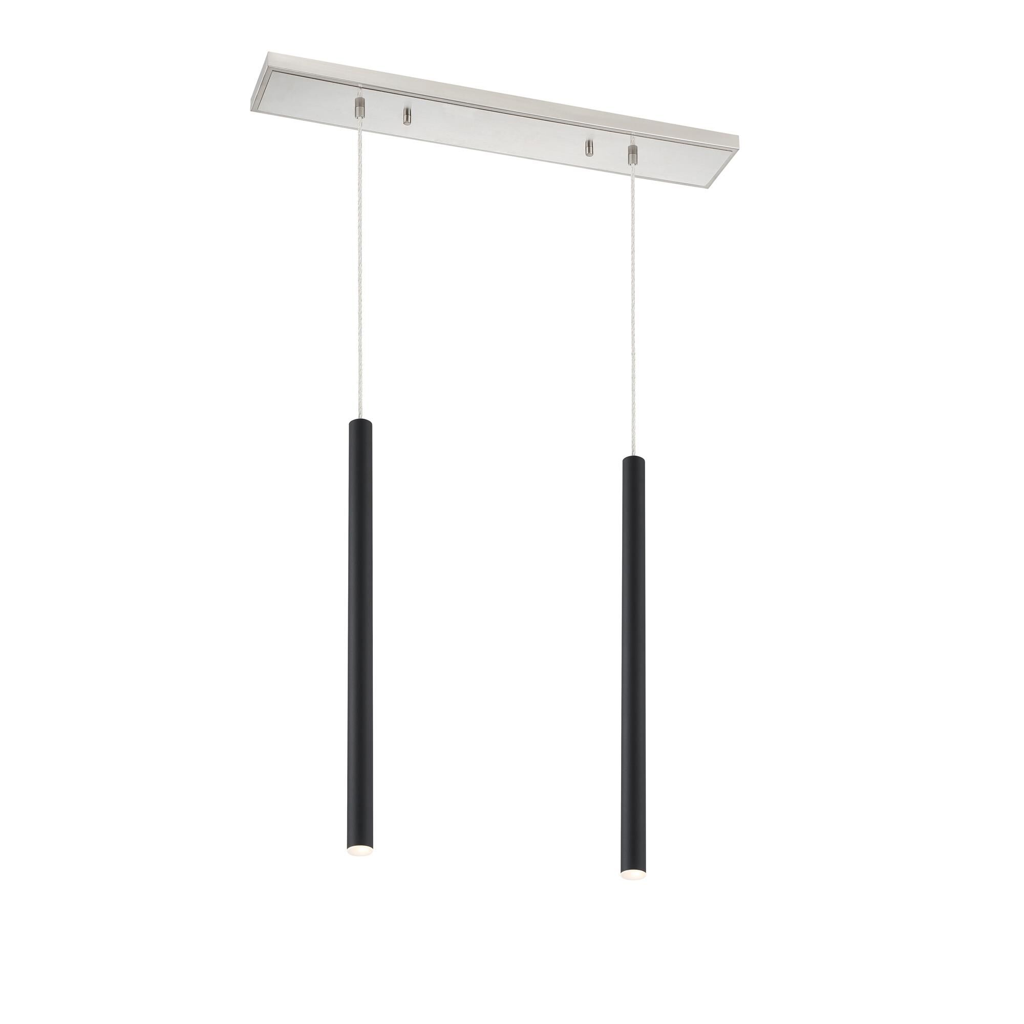 Shown in Brushed Nickel finish and Steel glass and Steel shade