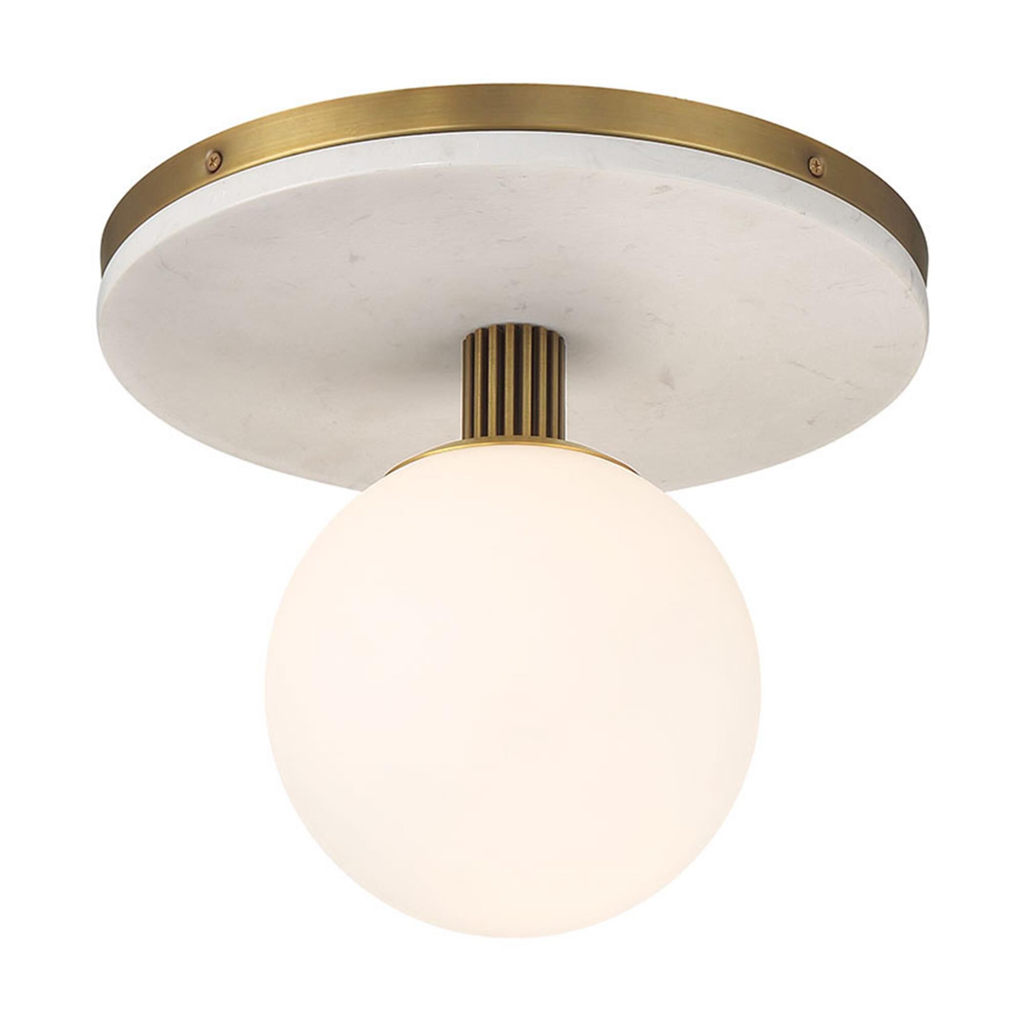 Shown in Antique Brass finish and Opal Etched glass