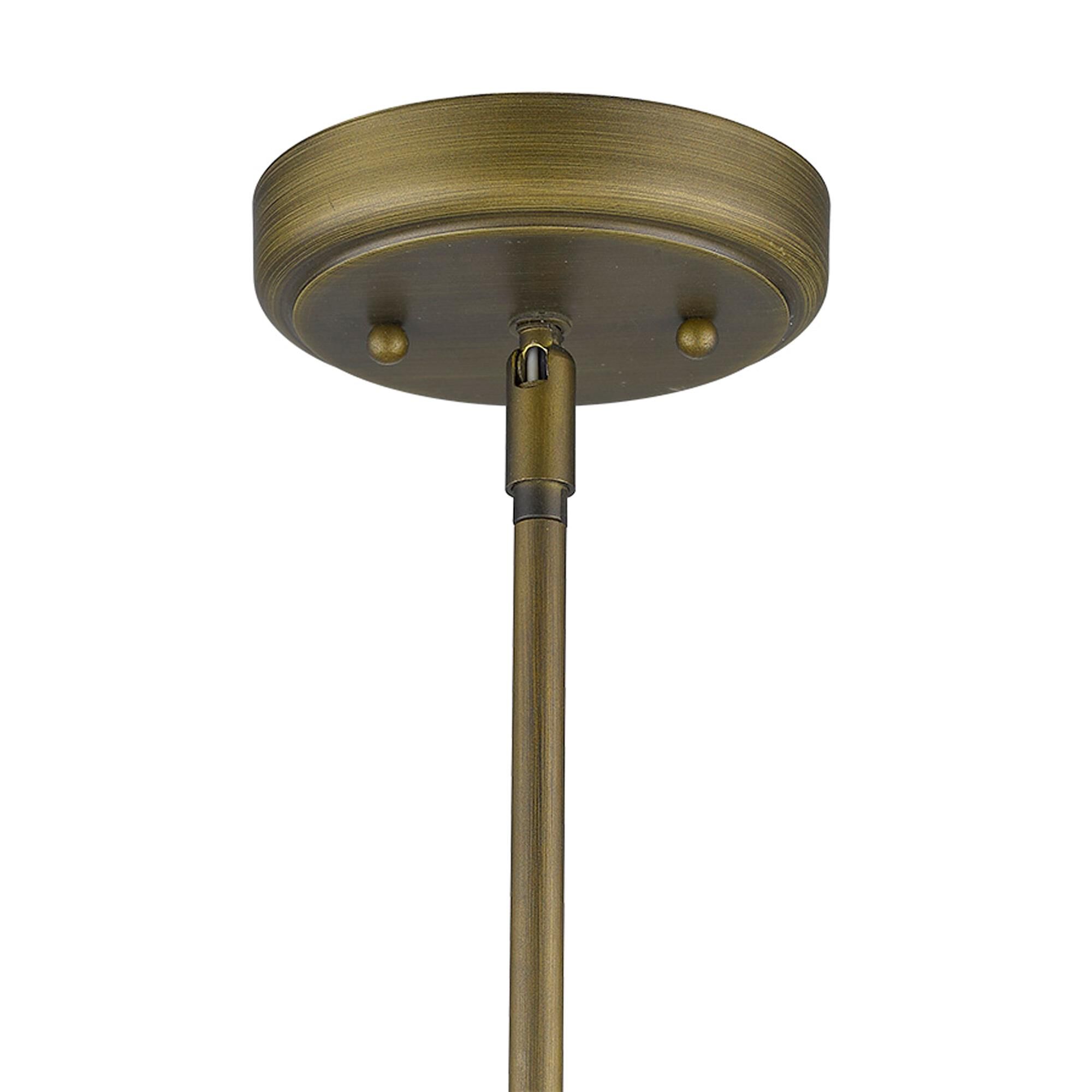 Shown in Raw Brass finish and Opal glass and Opal, Glass Globes shade