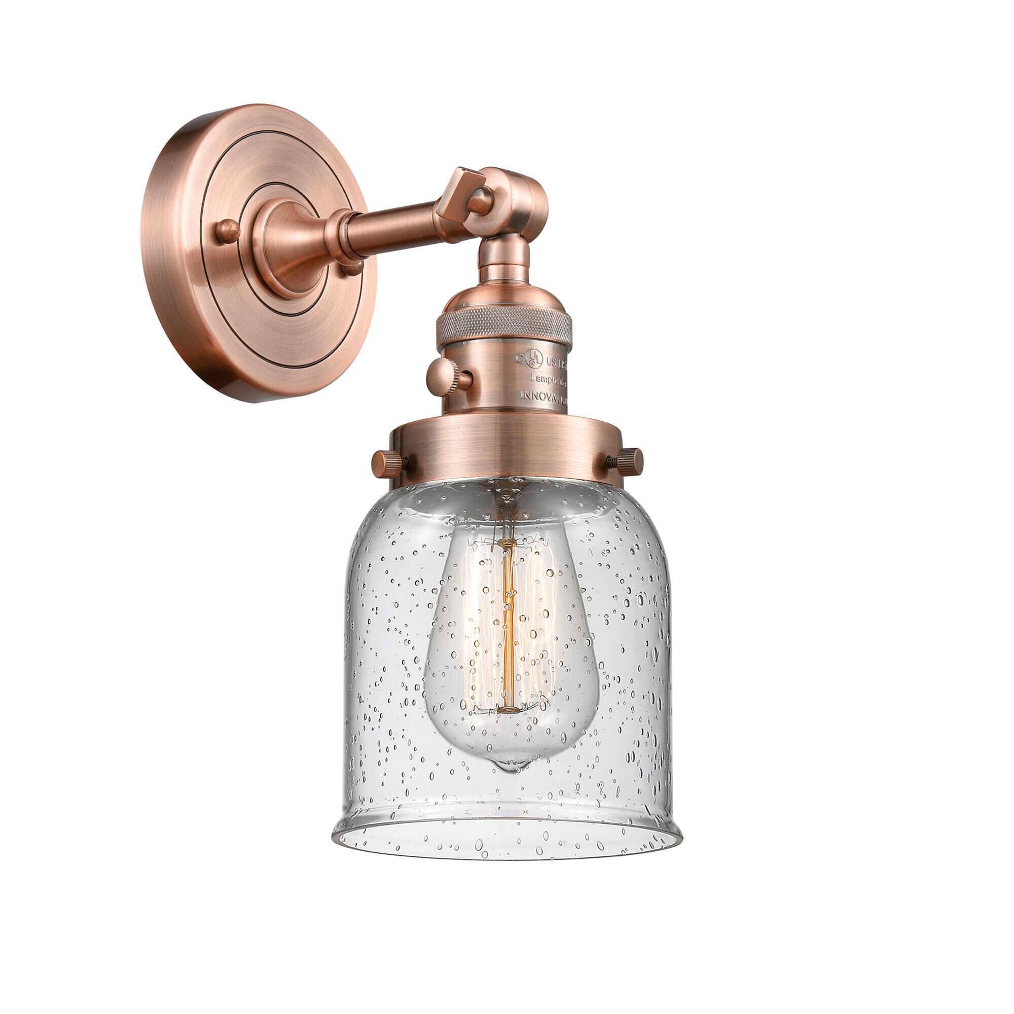 Shown in Antique Copper finish and Seedy glass