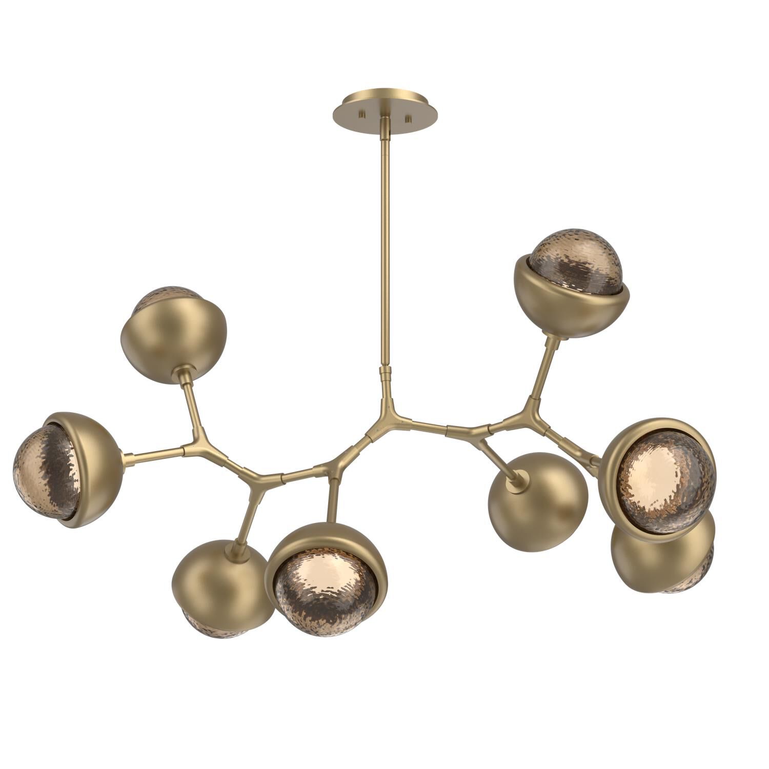 Shown in Gilded Brass finish and Bronze glass and Metal Shade Matching Finish accent