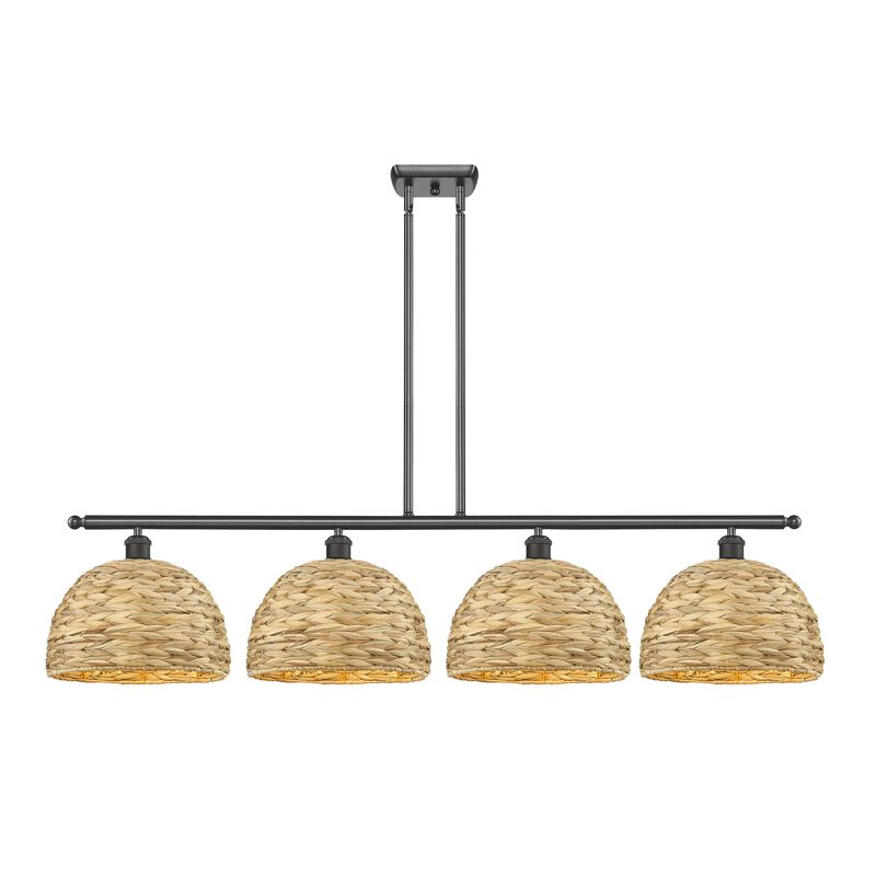 Bruno Marashlian Woven Rattan 50 Inch Linear Suspension Light by Innovations Lighting