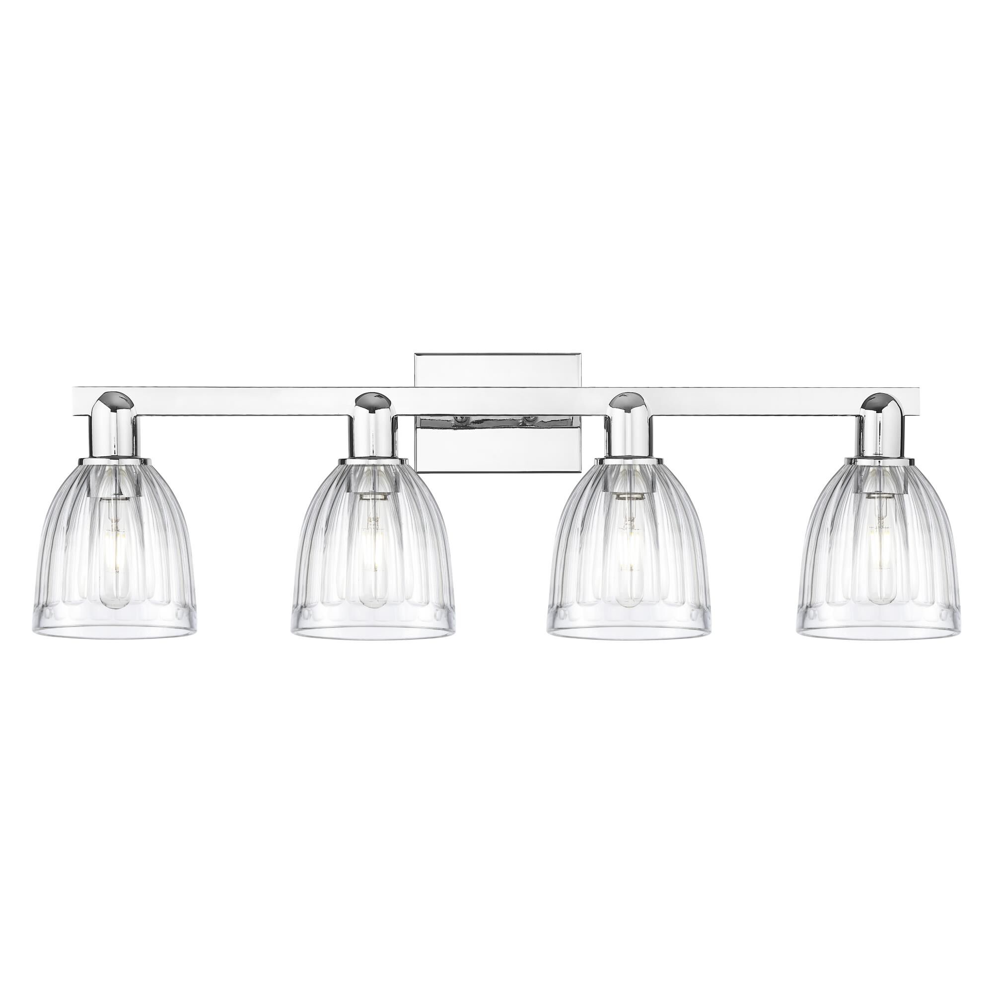 Shown in Polished Chrome finish and Clear glass