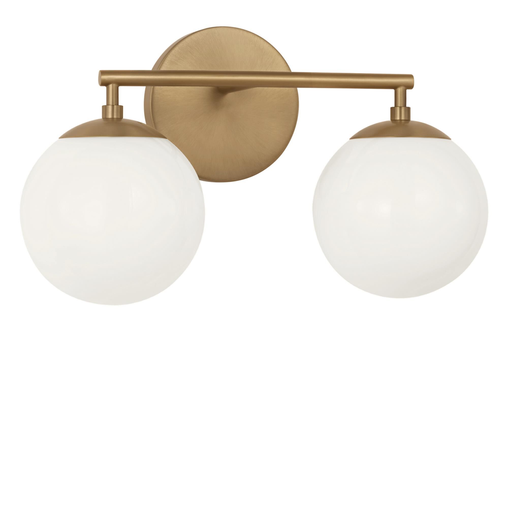 Shown in Satin Brass finish and Clear White glass
