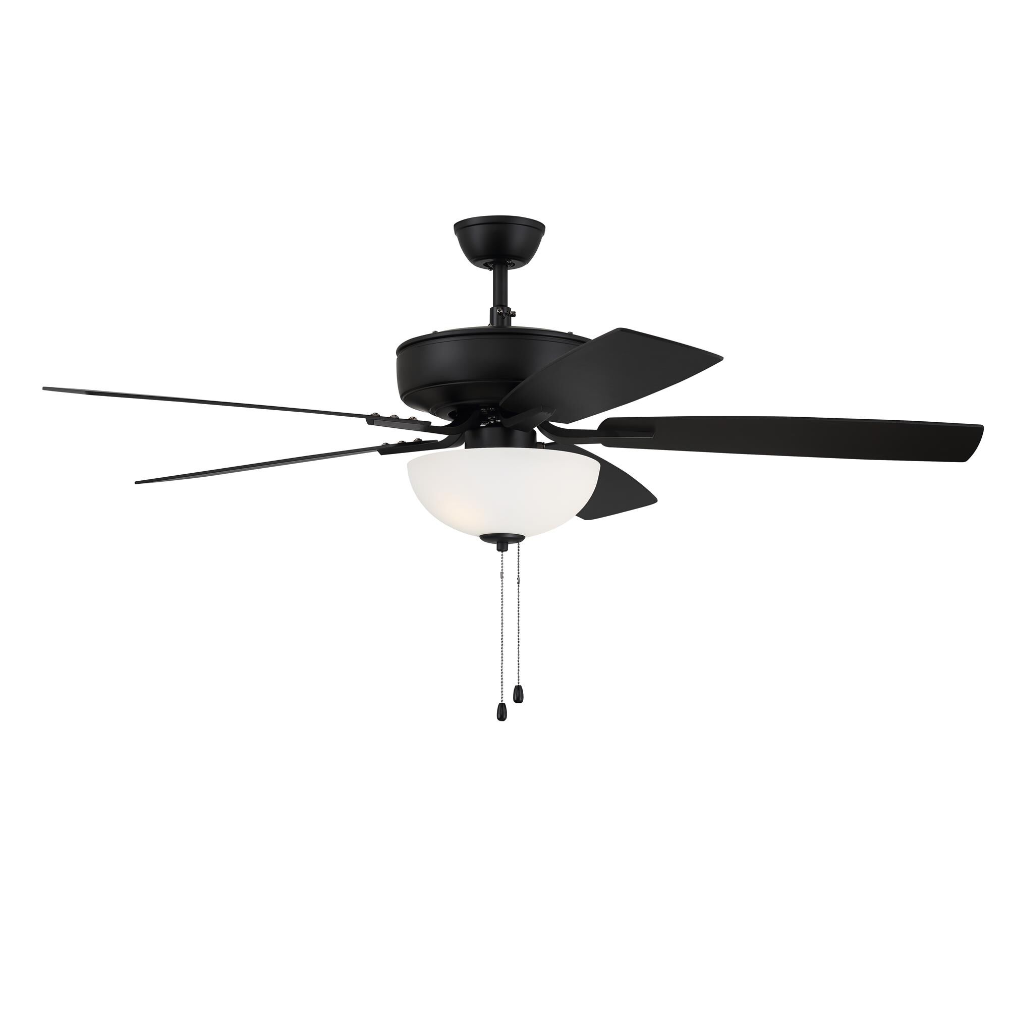 Shown in Flat Black finish and White Frost glass and Yes shade