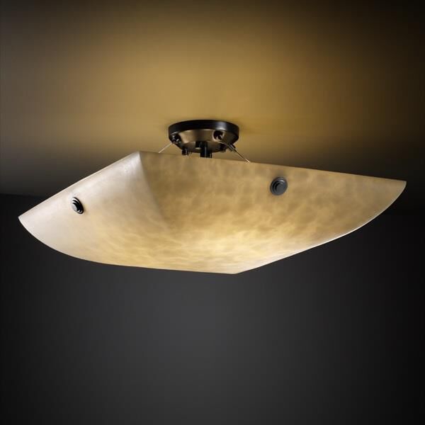 Shown in Matte Black finish and Clouds Resin glass and Clouds Resin shade and Square Bowl accent