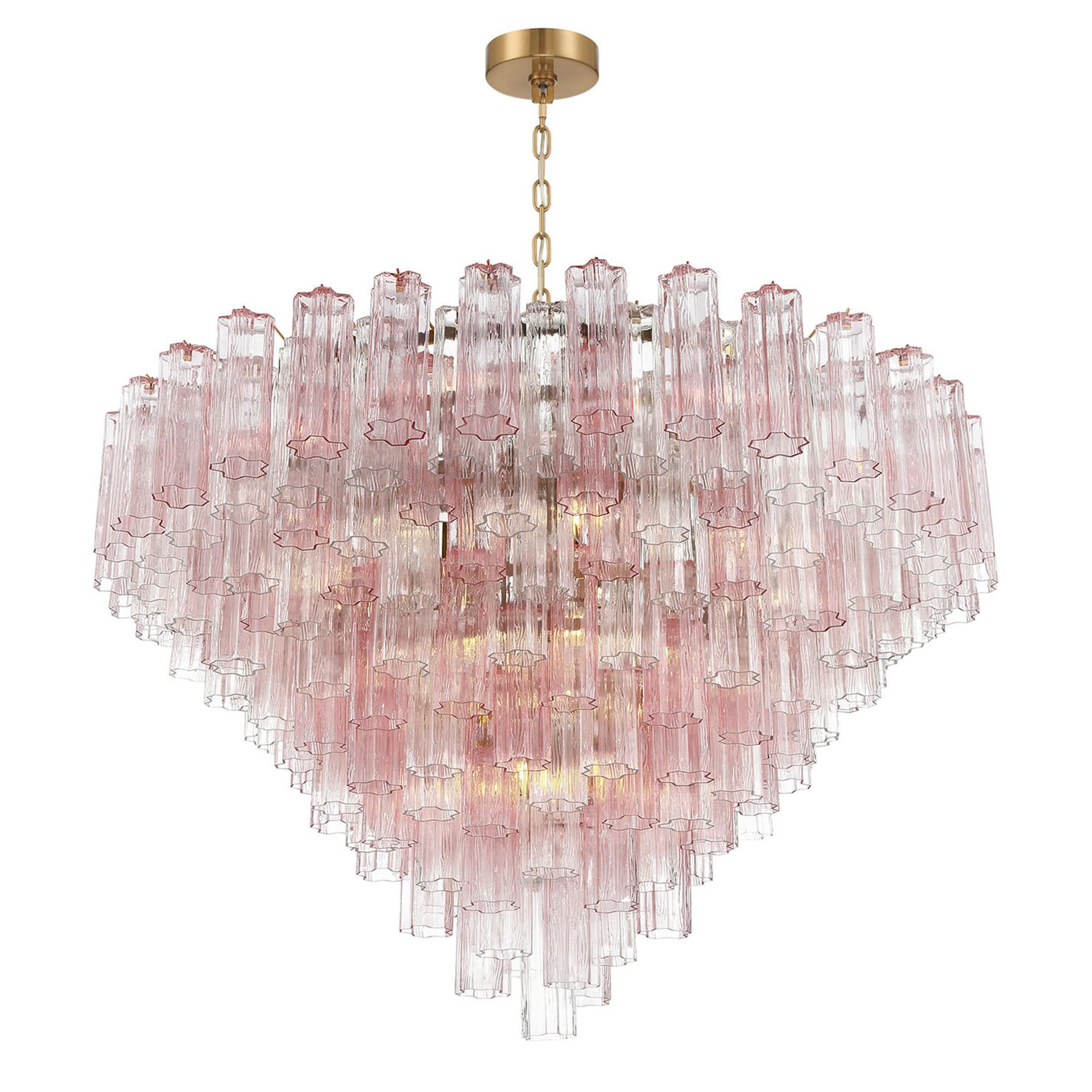 Shown in Aged Brass finish and Tronchi Glass crystal