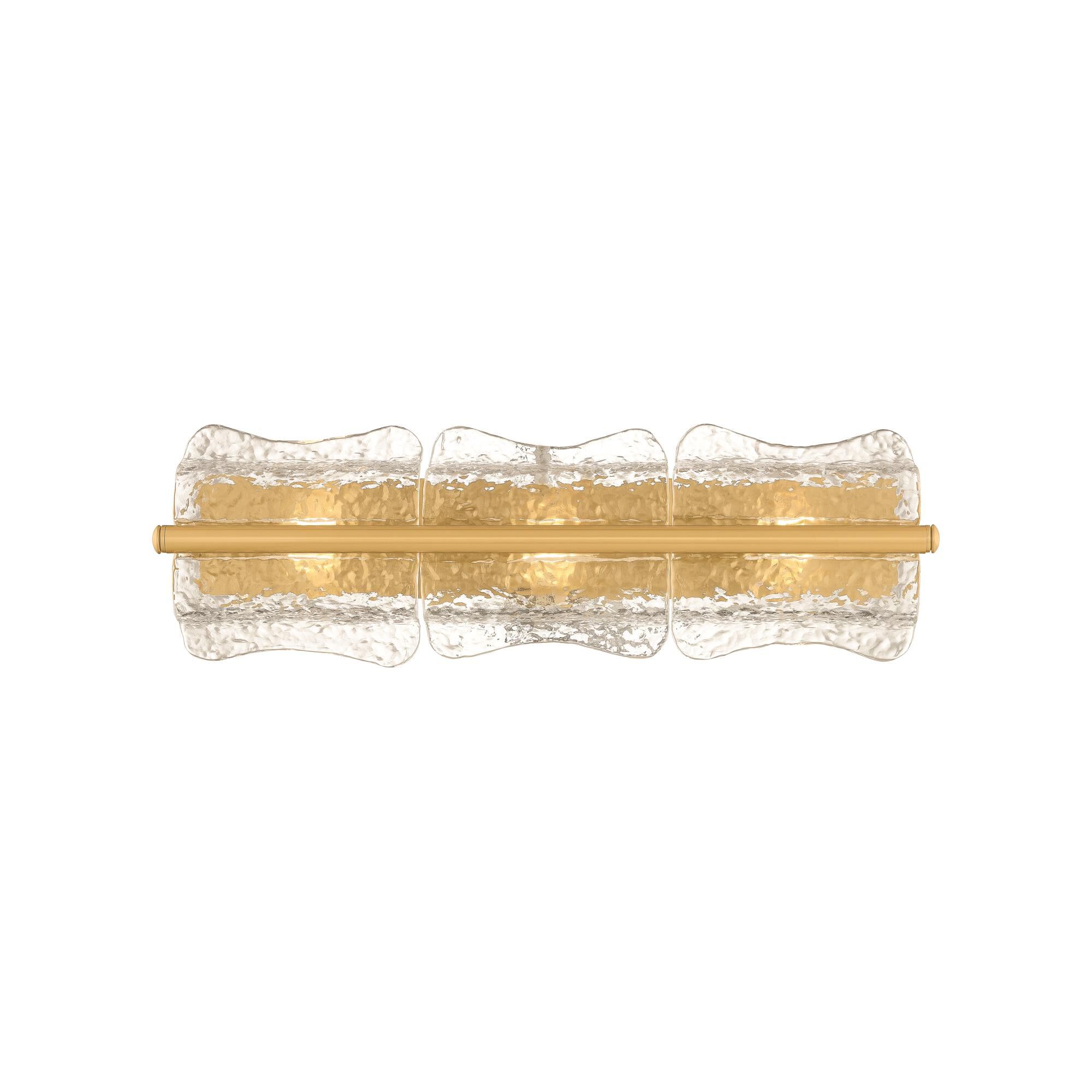 Shown in Aged Brass finish and Clear Optic glass