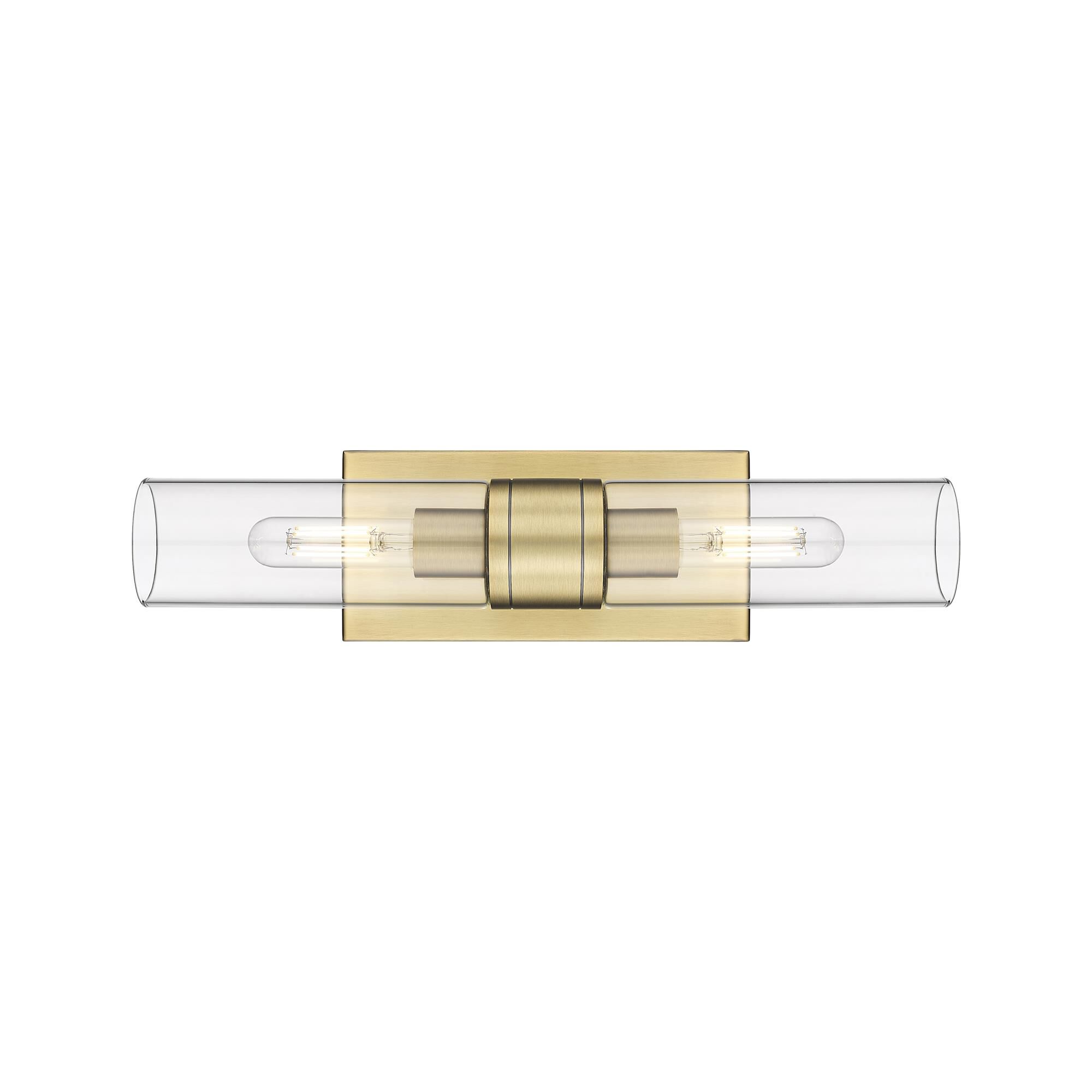Shown in Brushed Brass finish and Clear glass