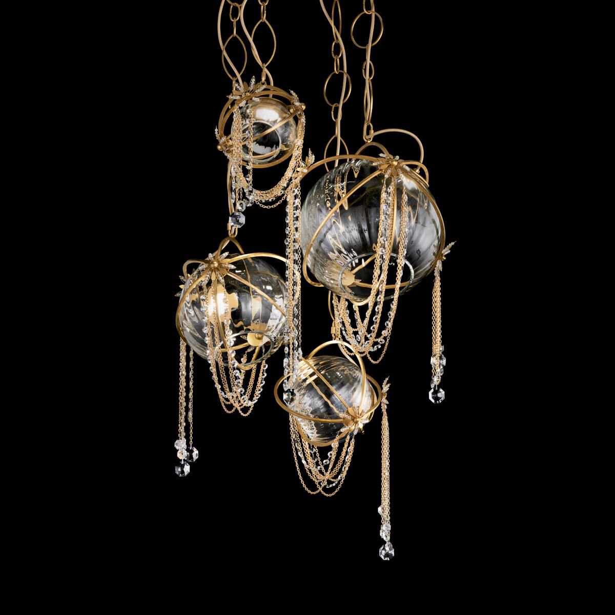 Shown in Heirloom Gold finish and Radiance crystal and Crystal glass