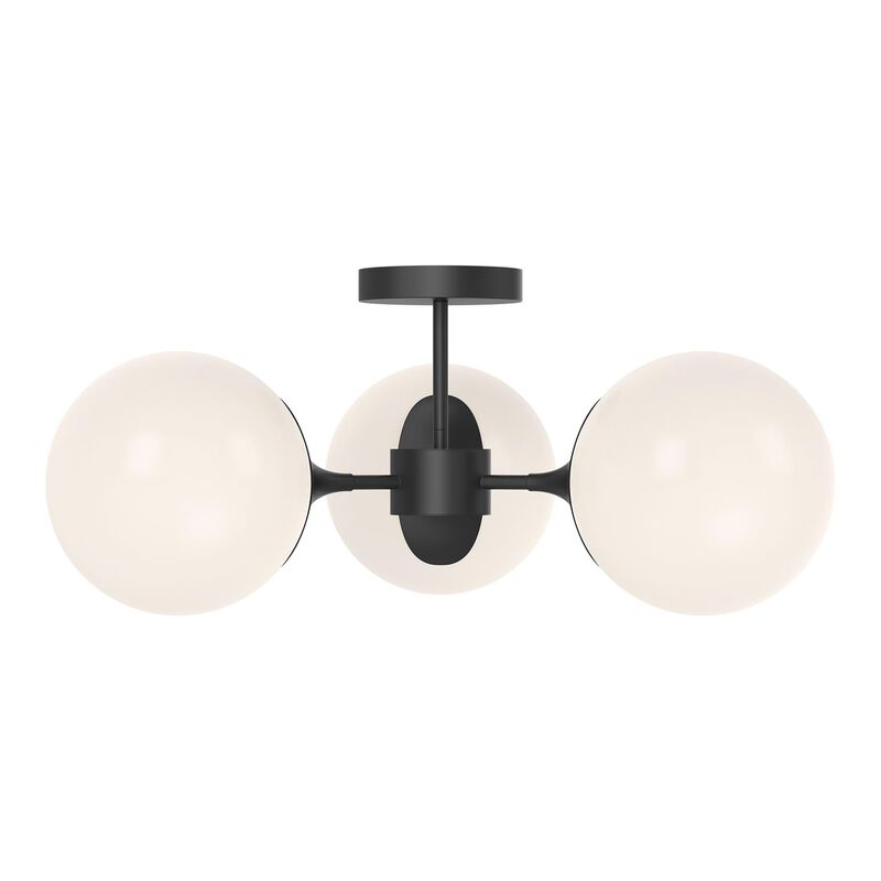 Nouveau 26 Inch 3 Light Semi Flush Mount by Alora Mood