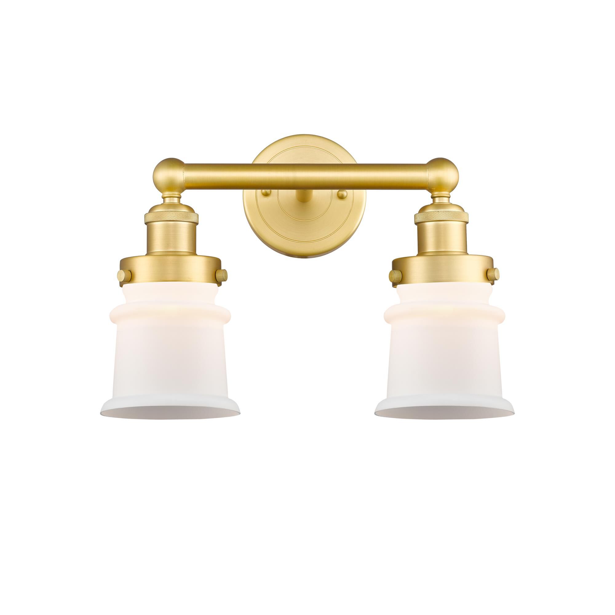 Shown in Satin Gold finish and Matte White glass