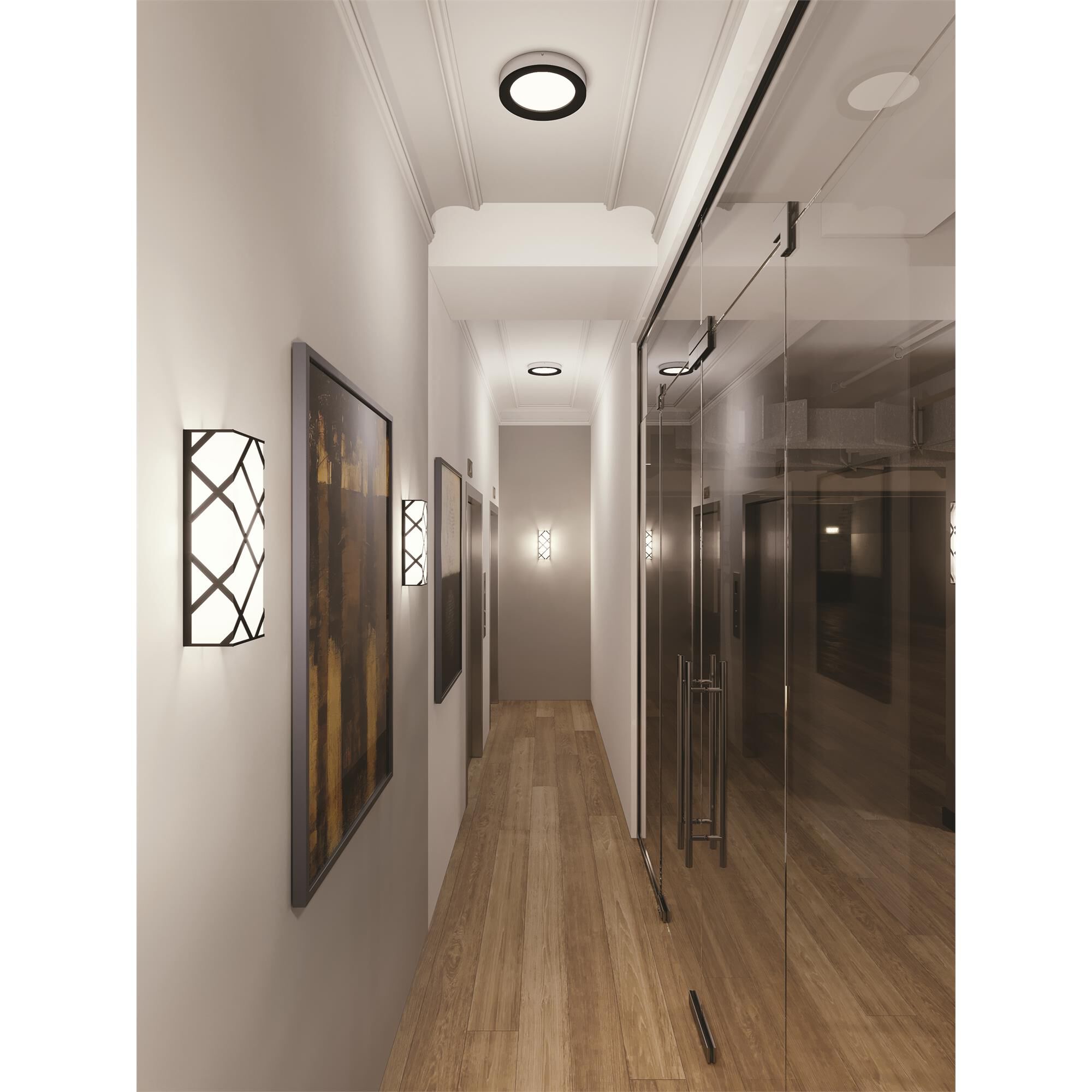 Shown in Black finish and White Acrylic shade