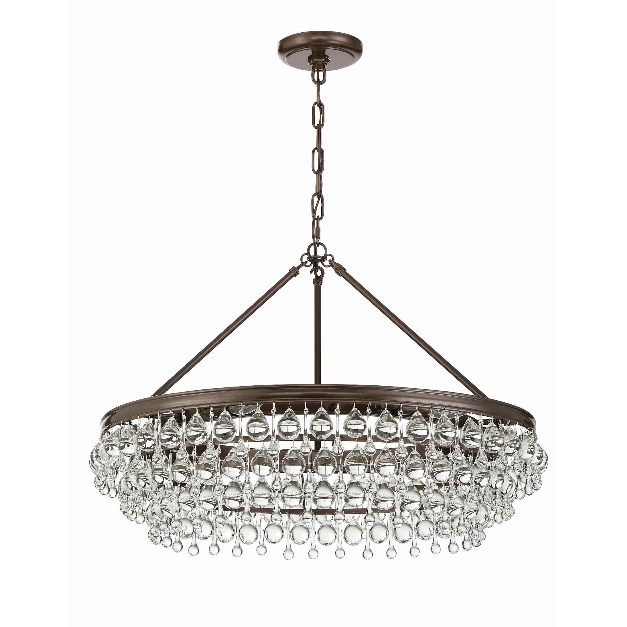 Shown in Vibrant Bronze finish and Clear Glass Drops crystal