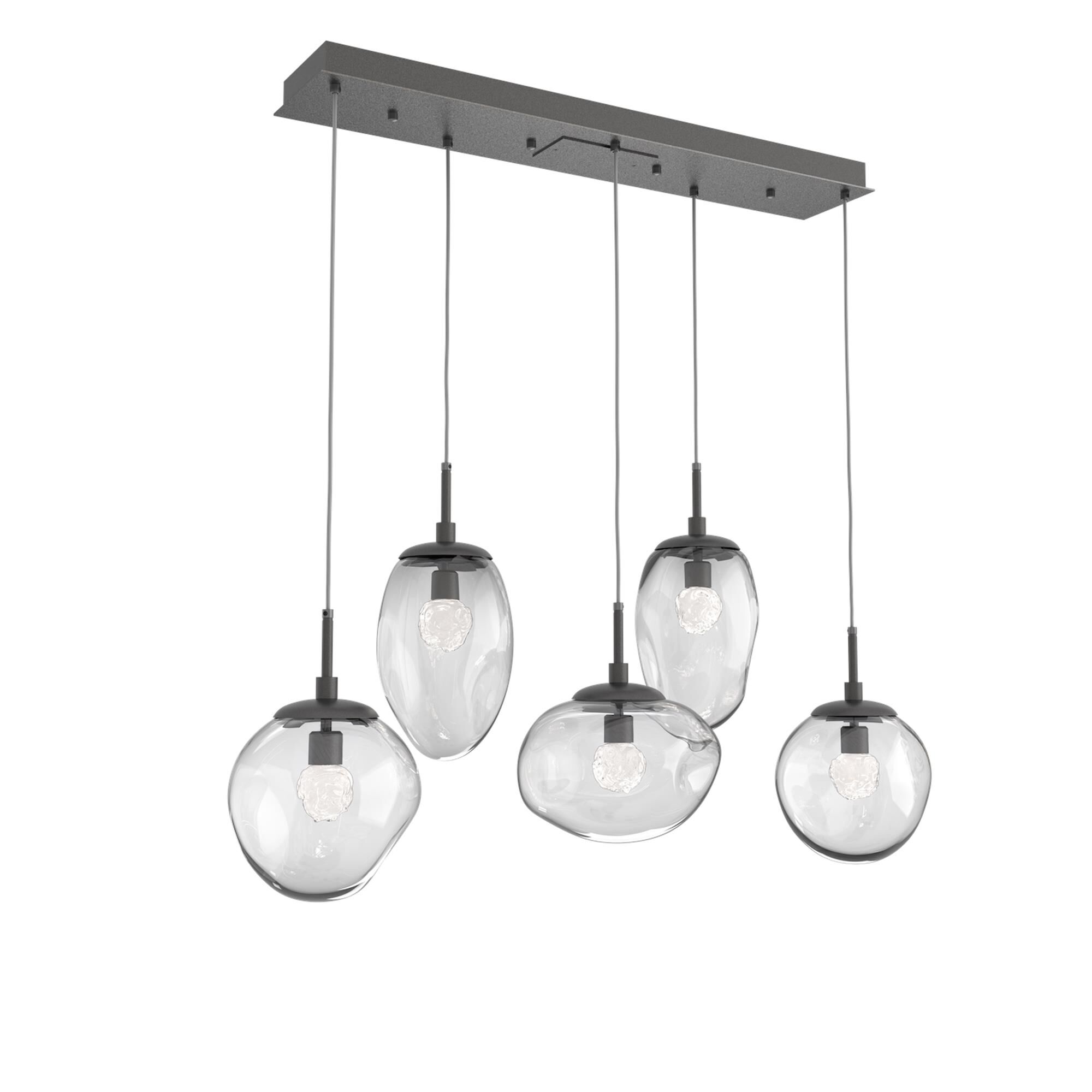 Shown in Graphite finish and Floret Inner And Clear Outer glass