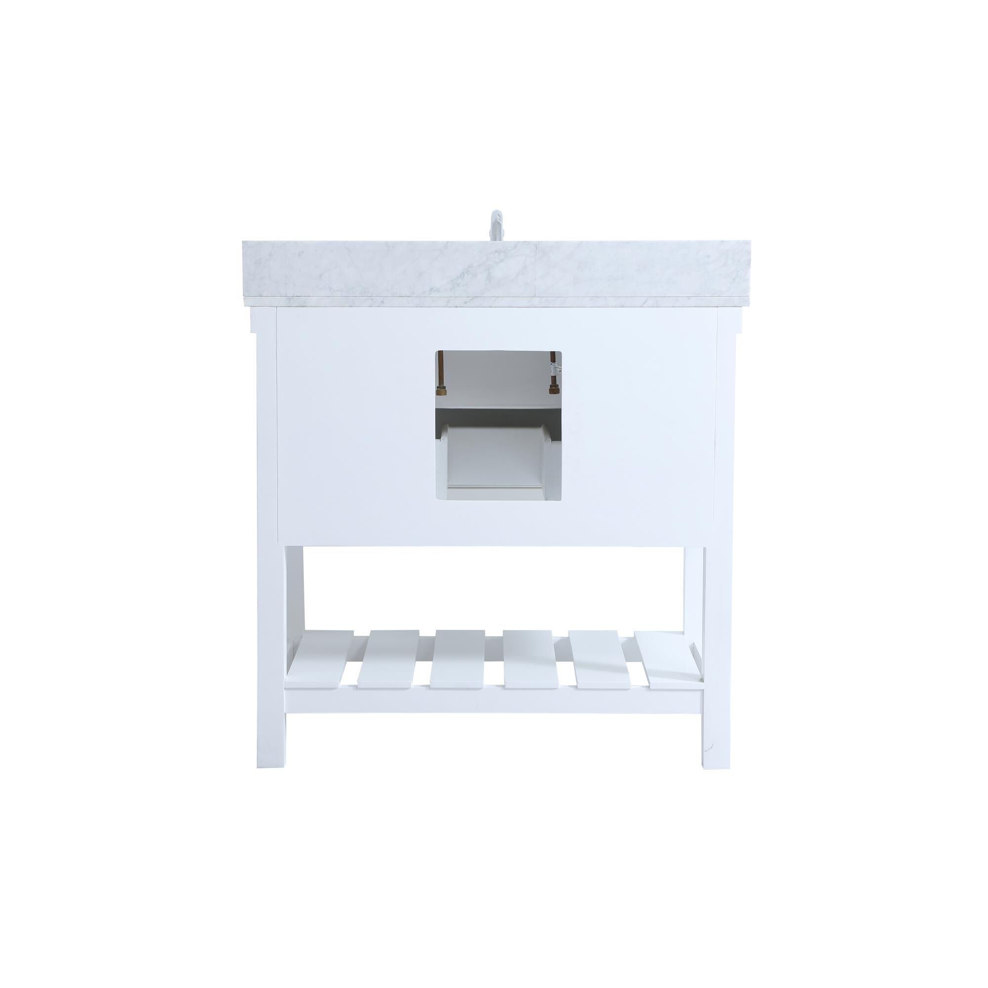 Shown in White finish and With Backsplash accent