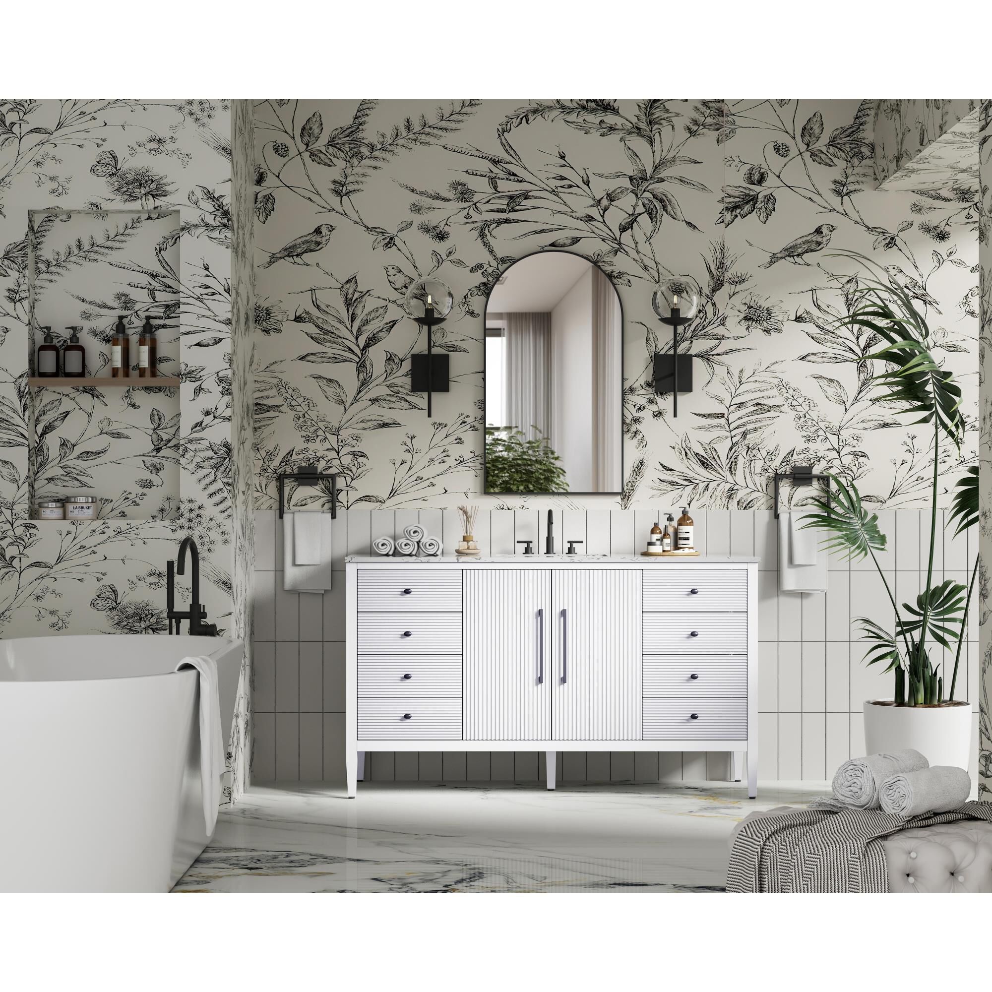 Shown in White finish