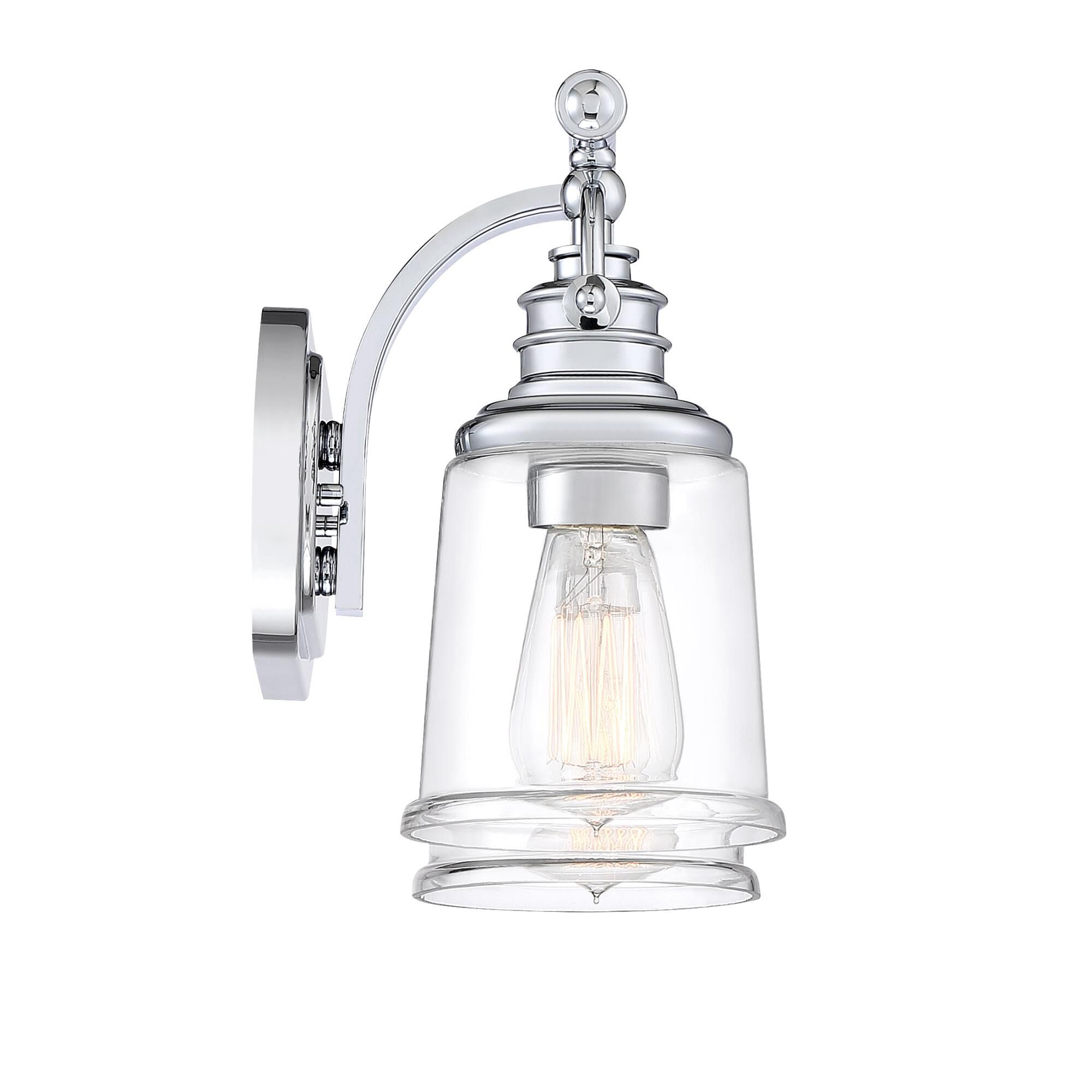 Shown in Polished Chrome finish and Clear glass