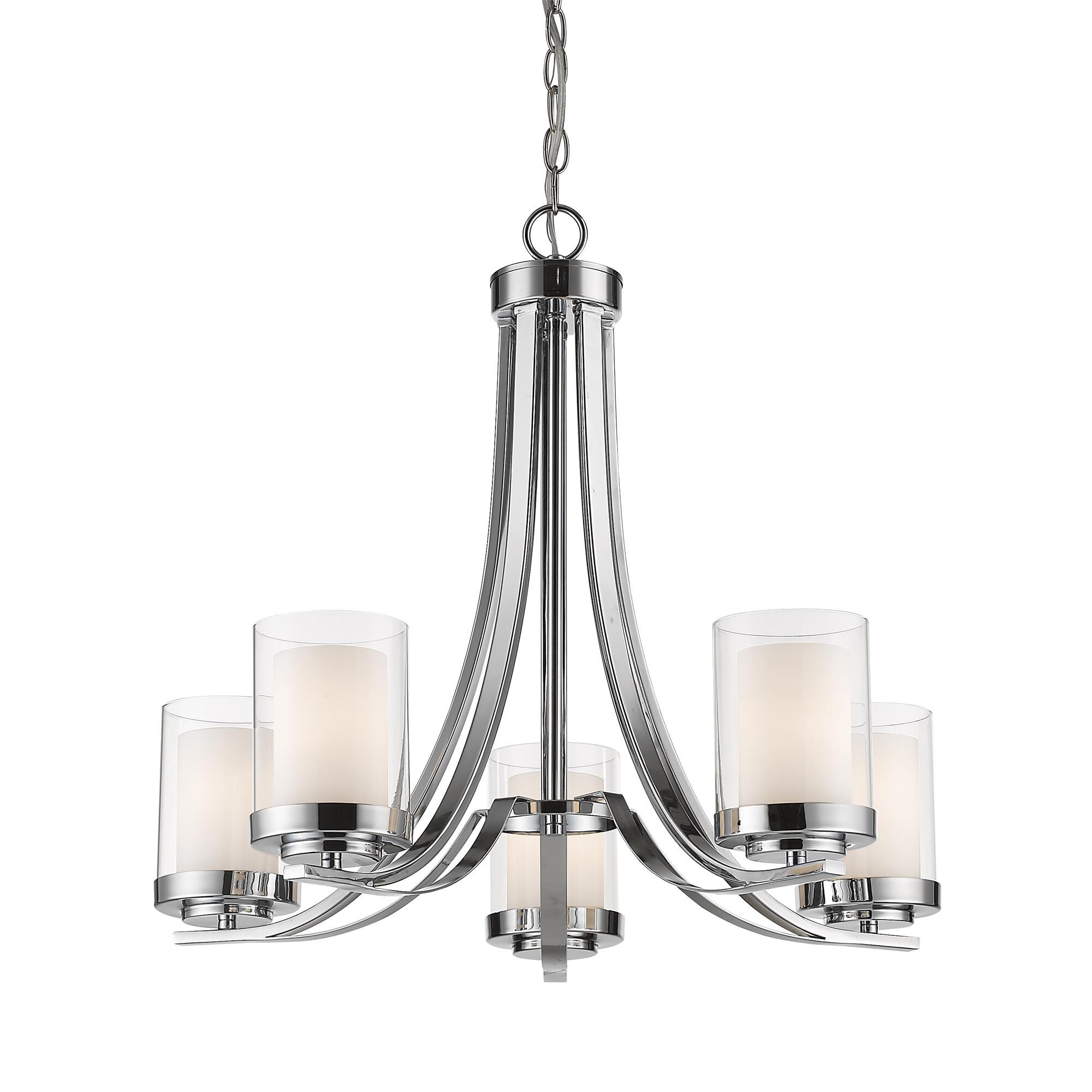 Shown in Chrome finish and Glass shade