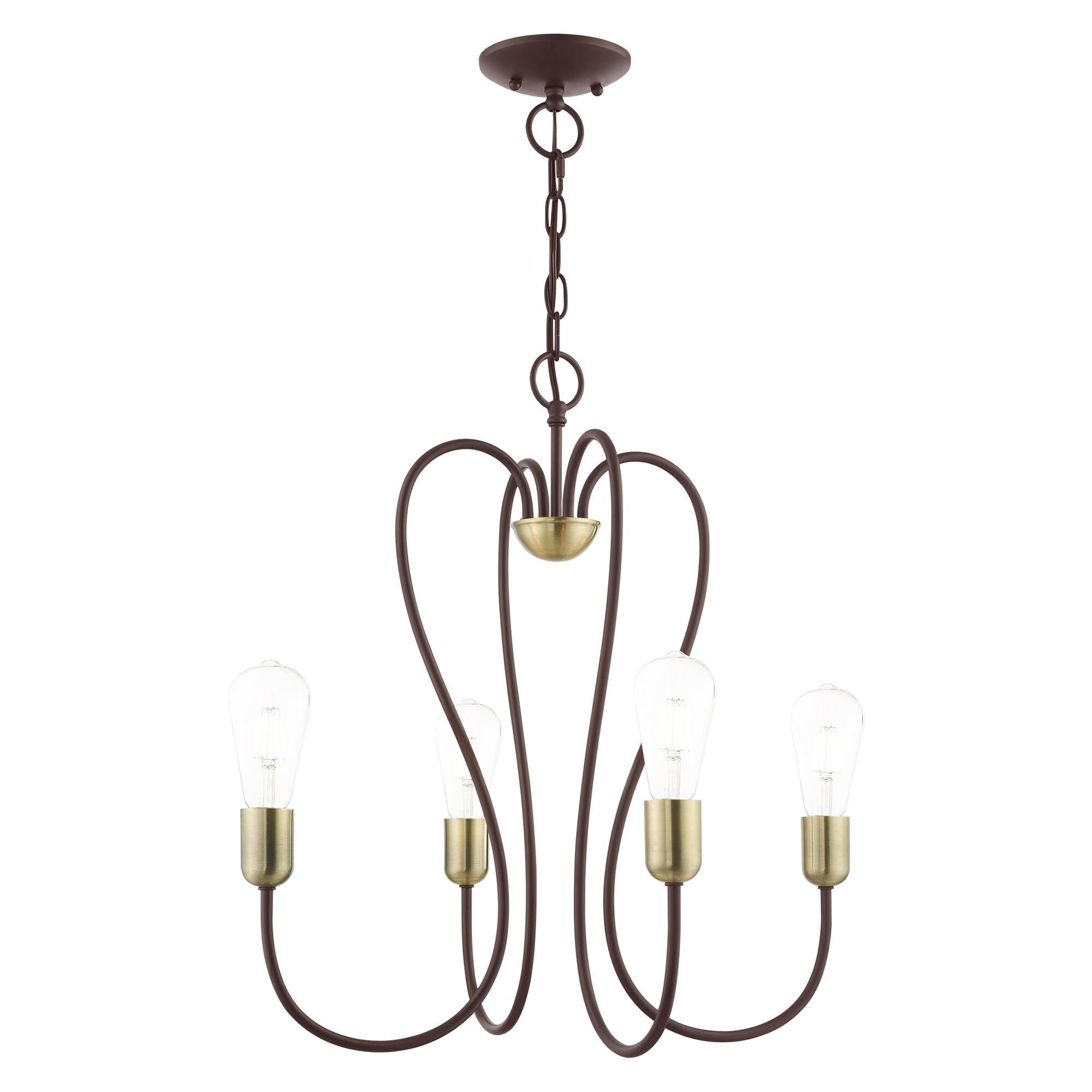 Shown in Bronze With Antique Brass Accents finish