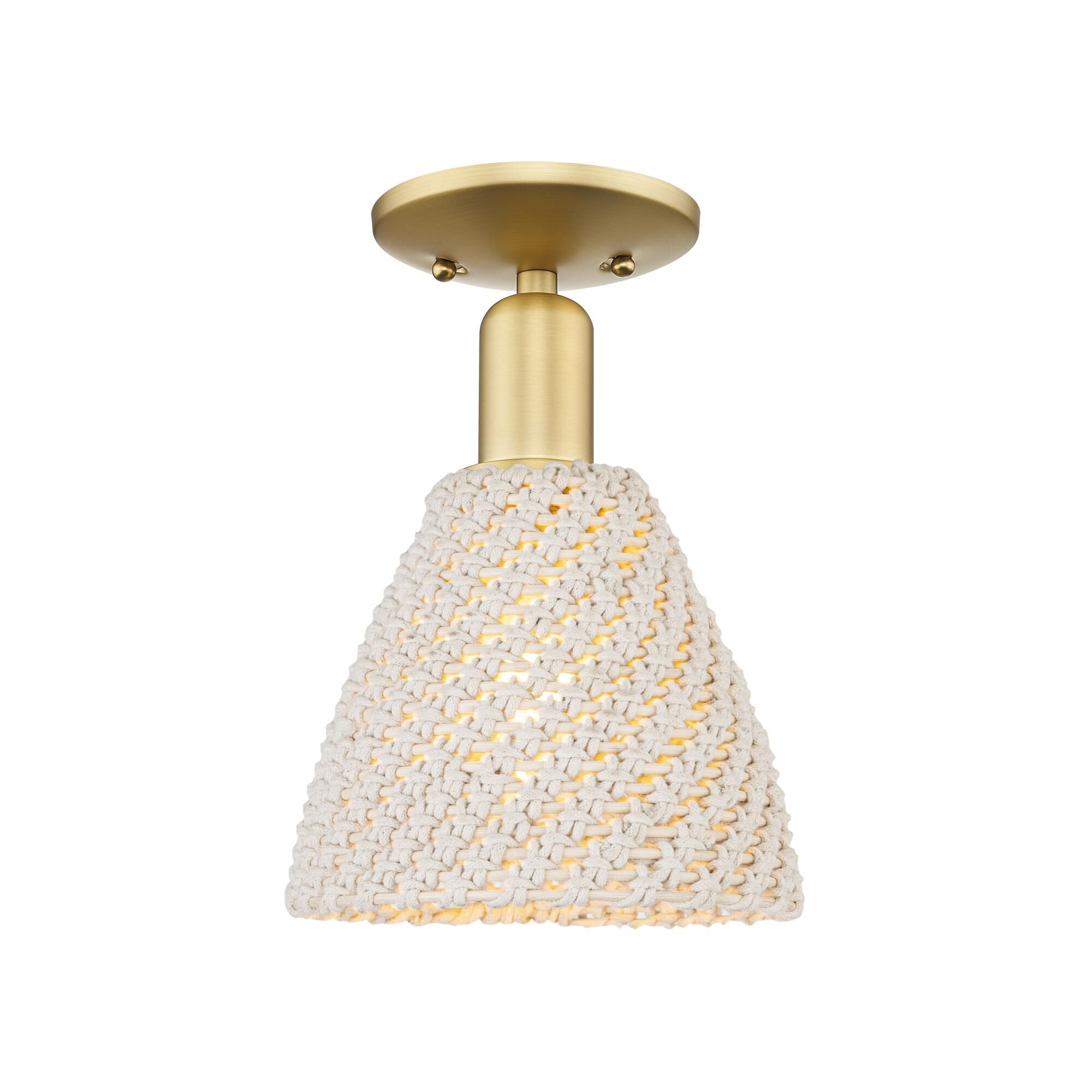 Bruno Marashlian Natural Ballston Dome 8 Inch Semi Flush Mount by Innovations Lighting