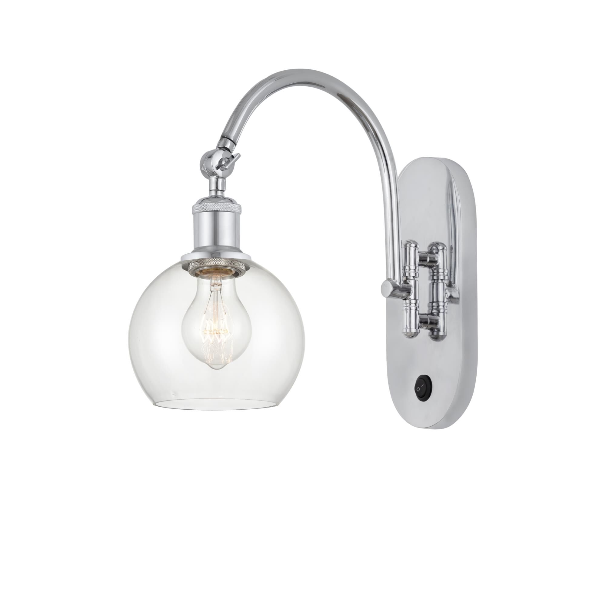 Shown in Polished Chrome finish and Clear glass