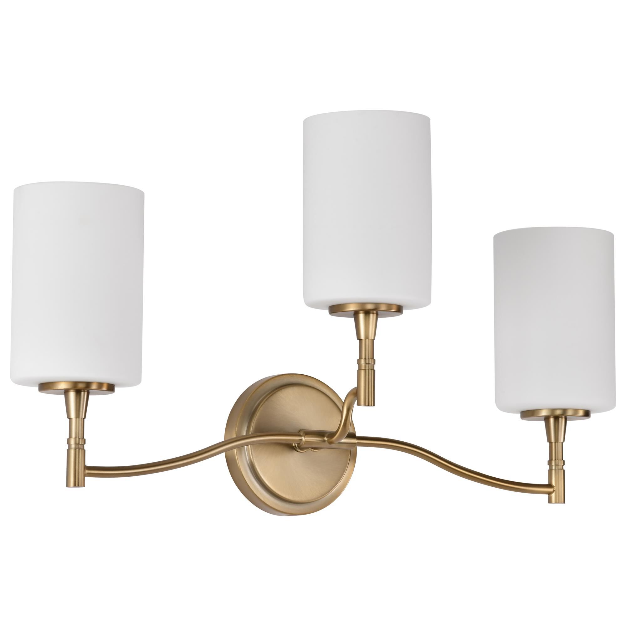 Shown in Burnished Brass finish and White Opal glass