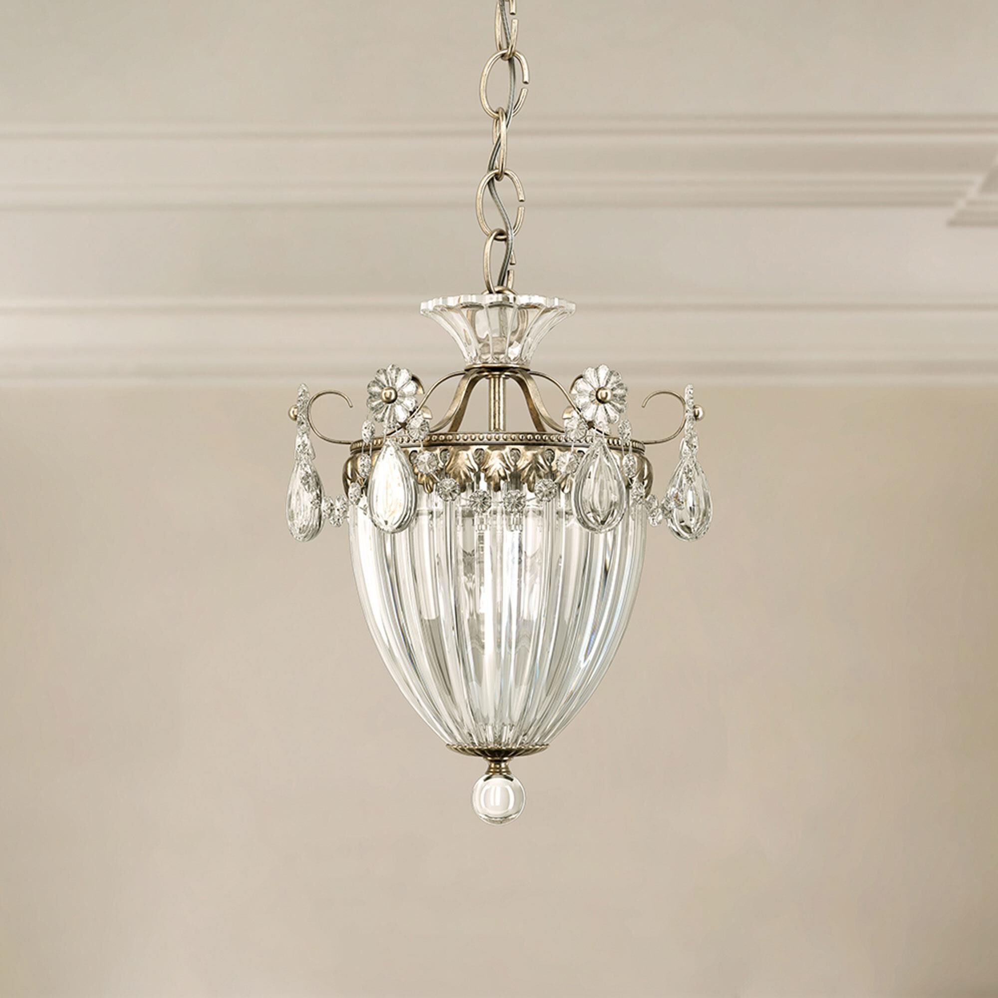 Shown in Antique Silver finish and Clear Heritage crystal