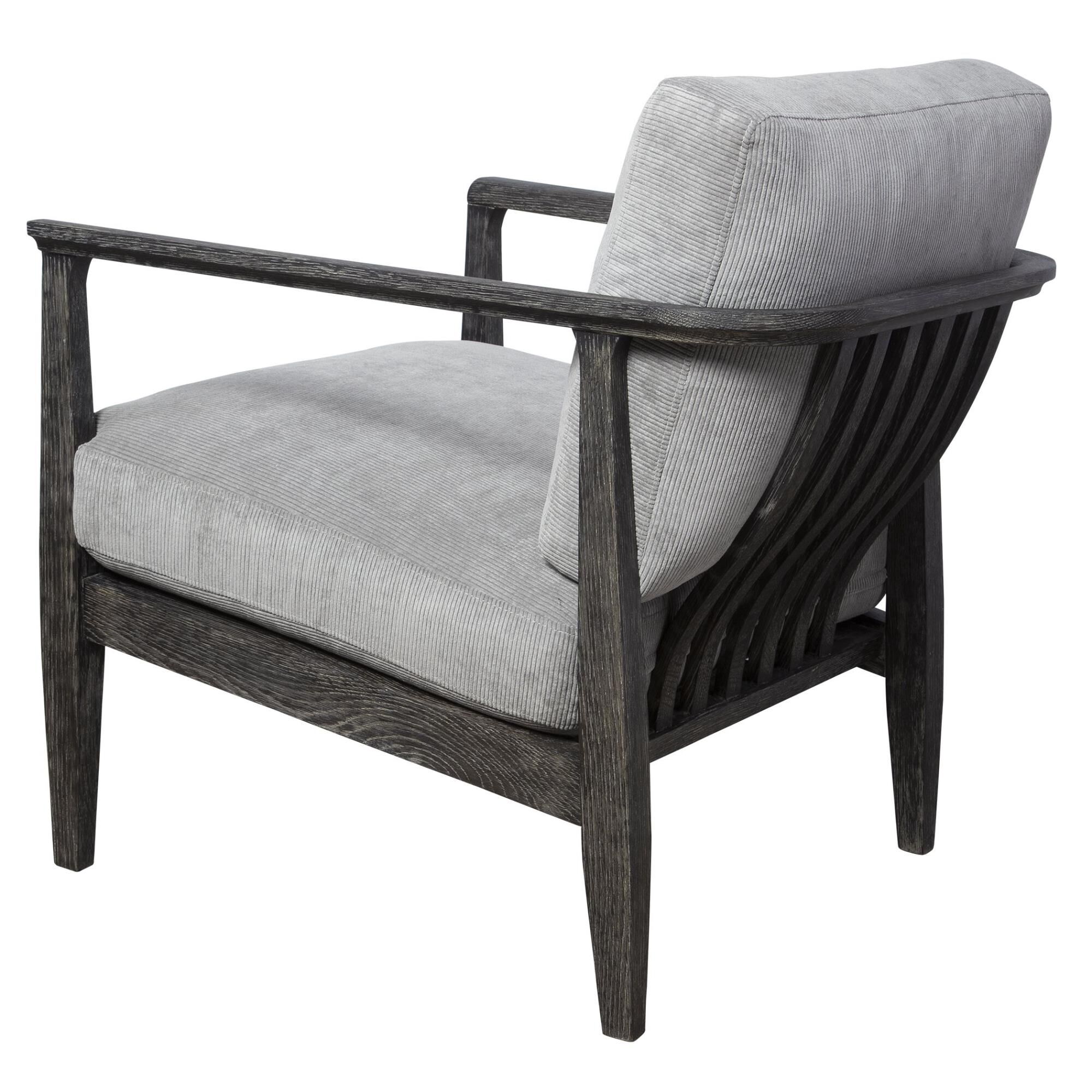 Shown in This Refreshing Take On A Modern Accent Chair Features A Curved Open Back Design In Solid Oak Wood.  finish