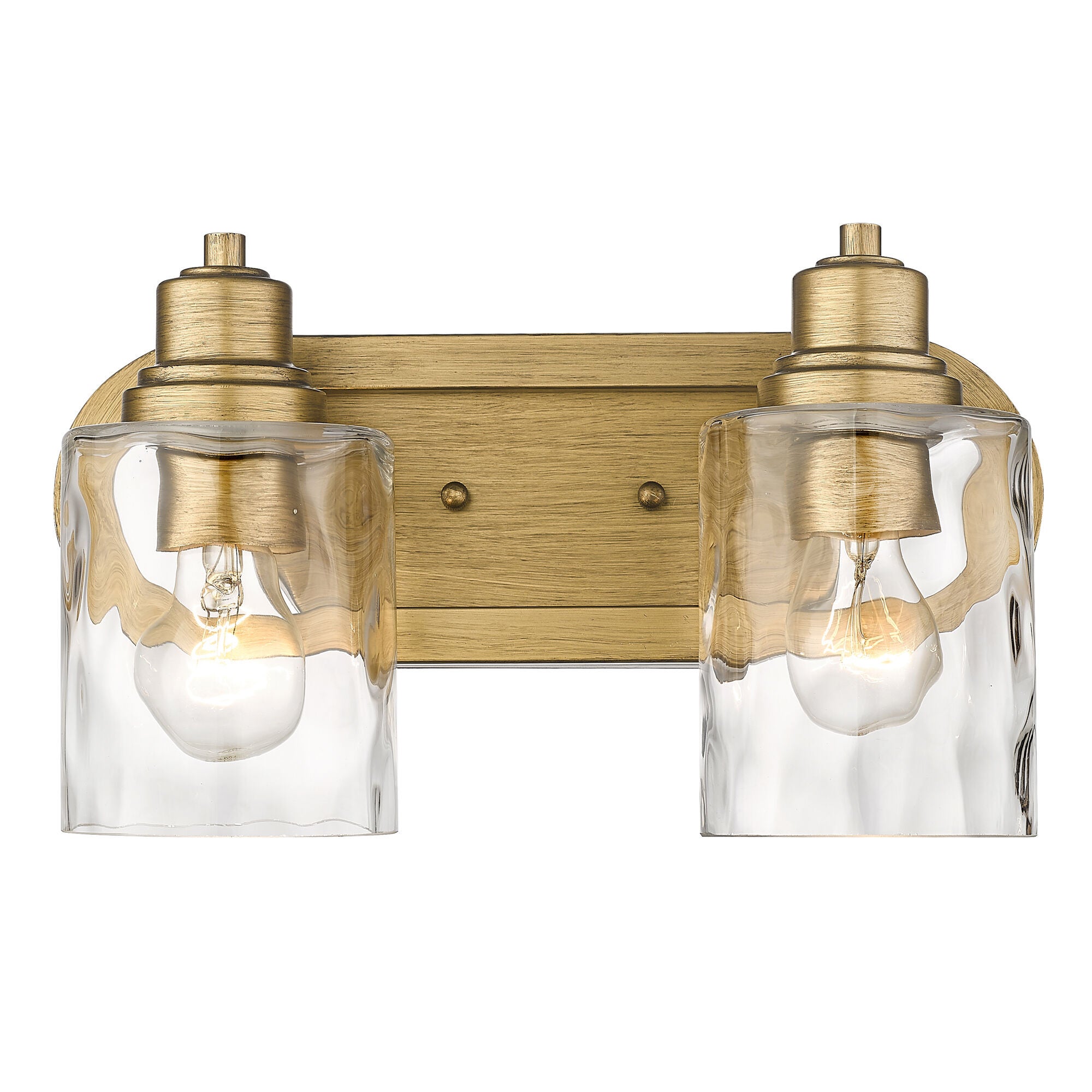 Shown in Antique Gold finish and Handblown Clear Optic glass
