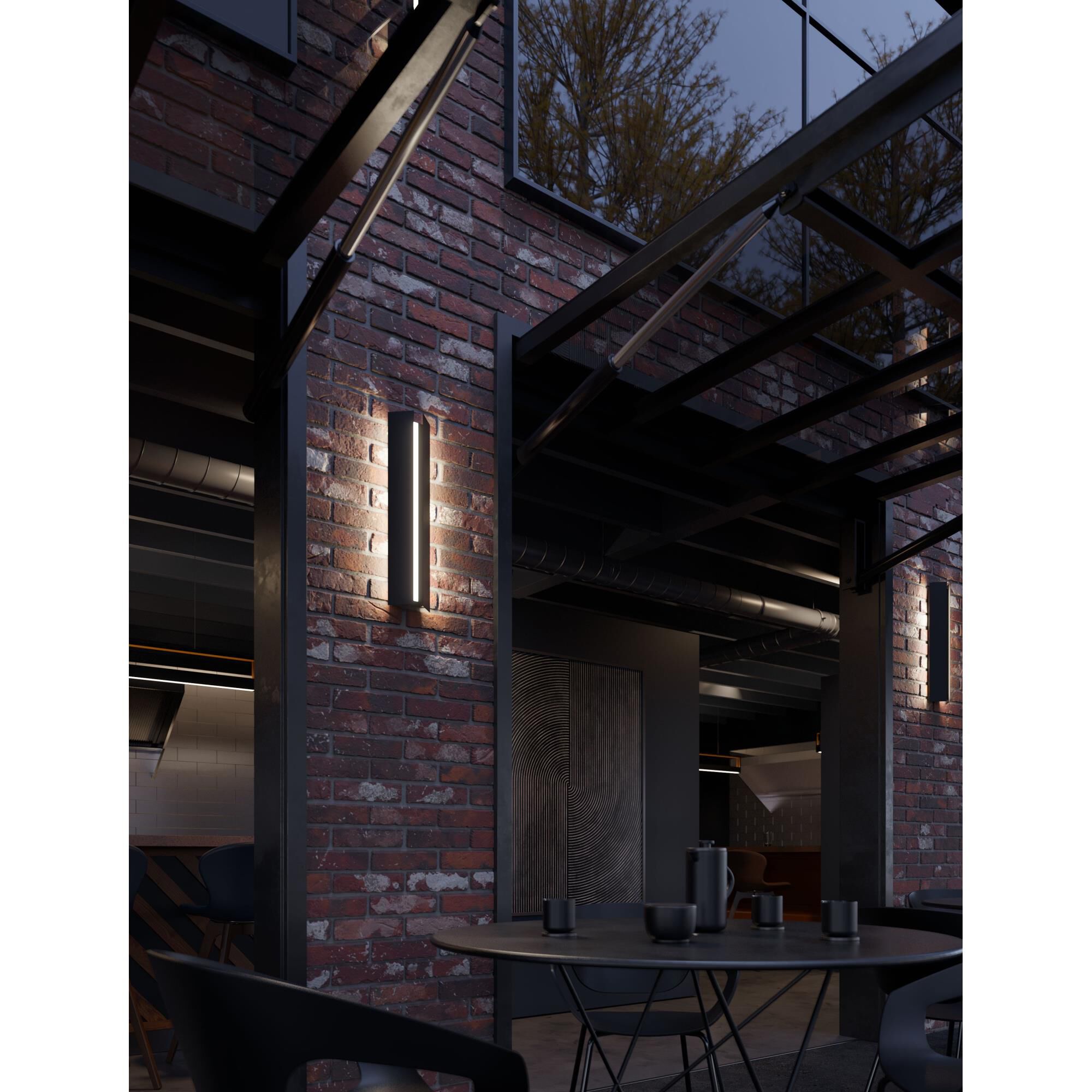 Shown in Black finish and White glass