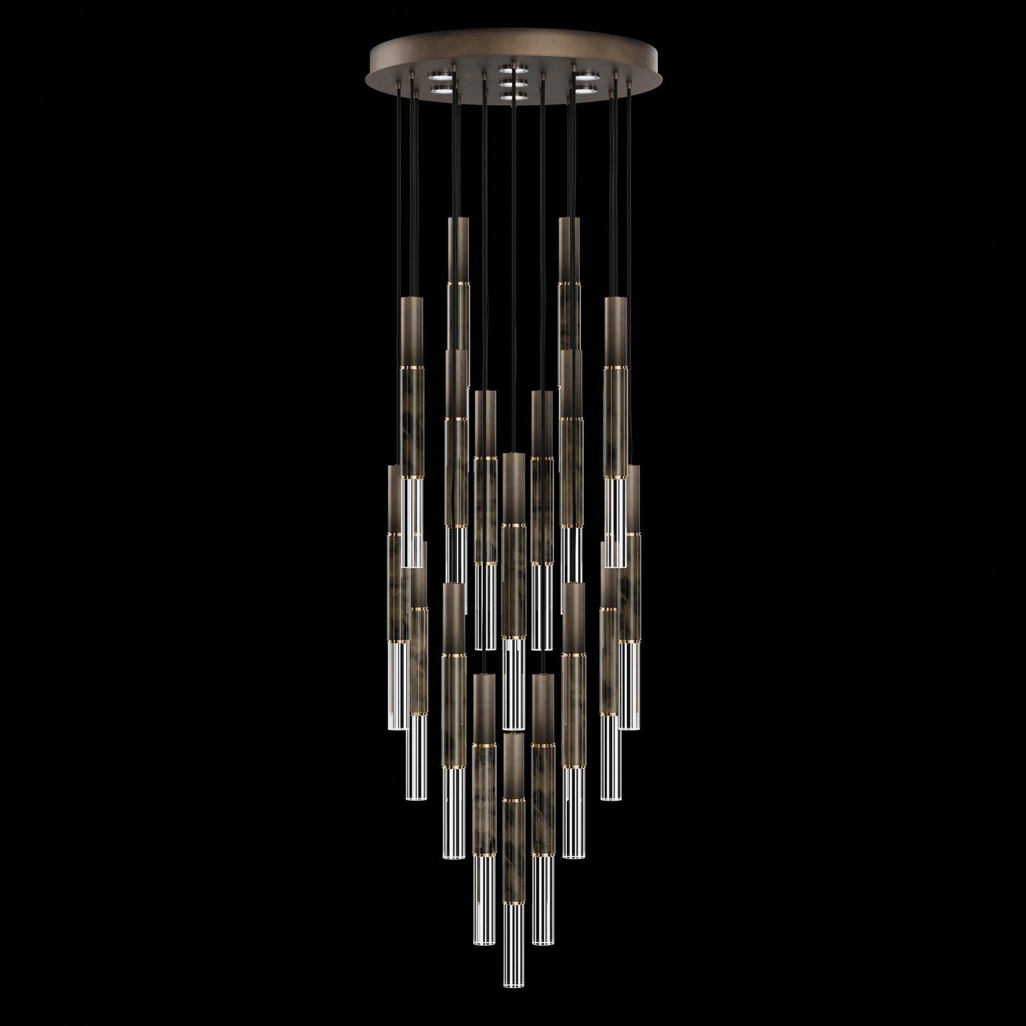 Shown in Bronze finish and True crystal and False glass