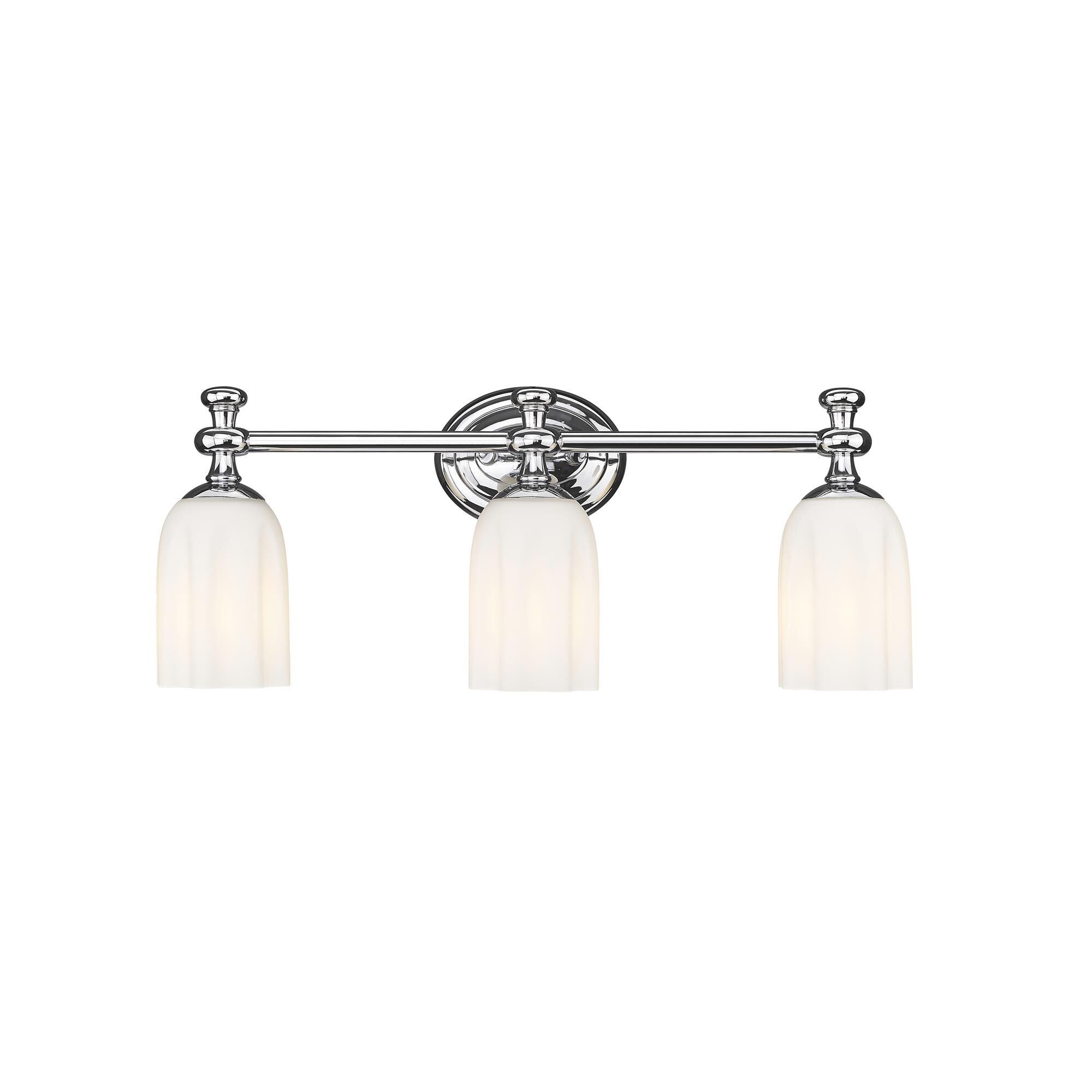 Shown in Chrome finish and Opal Etched glass and Opal Etched shade