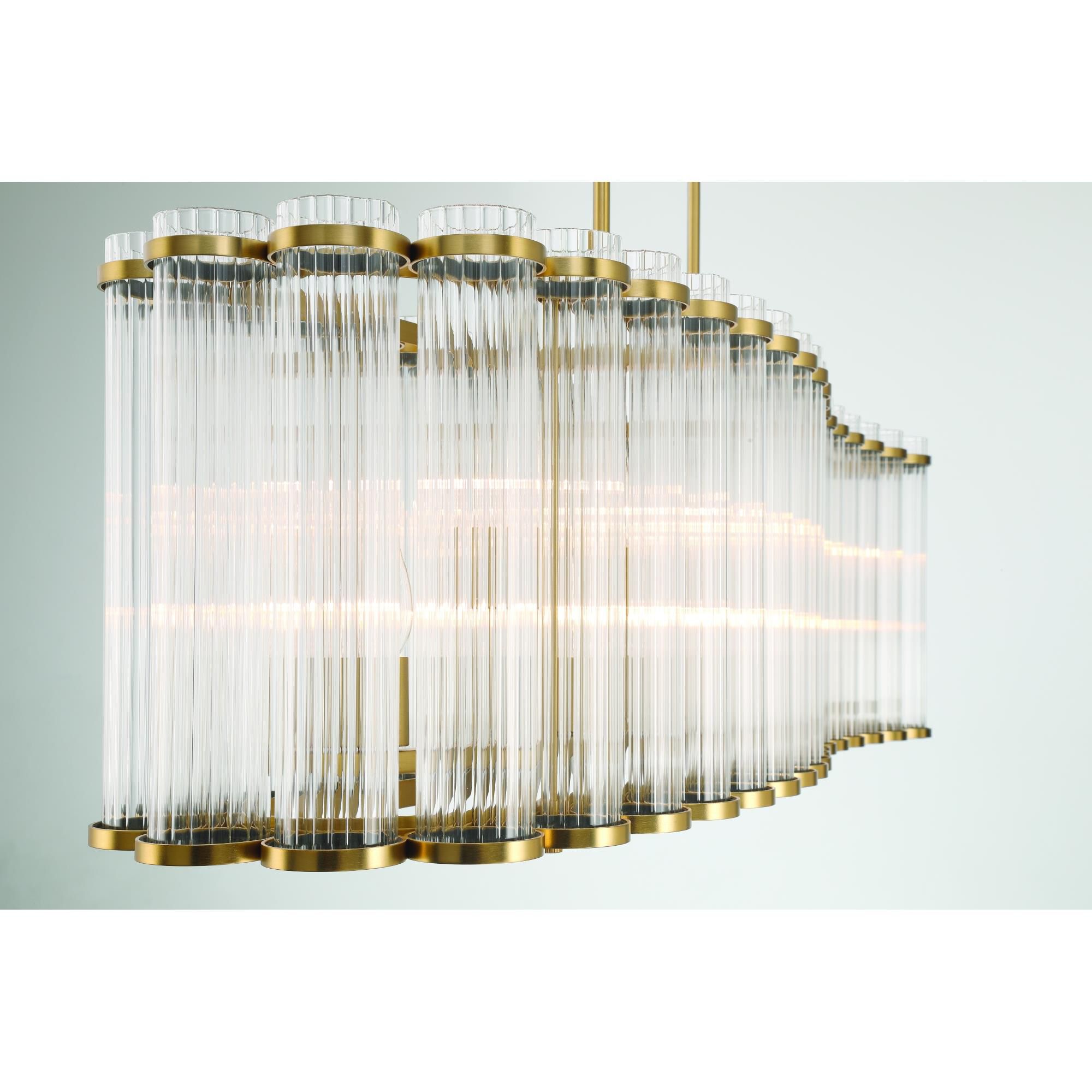 Shown in Gold finish and Clear  glass