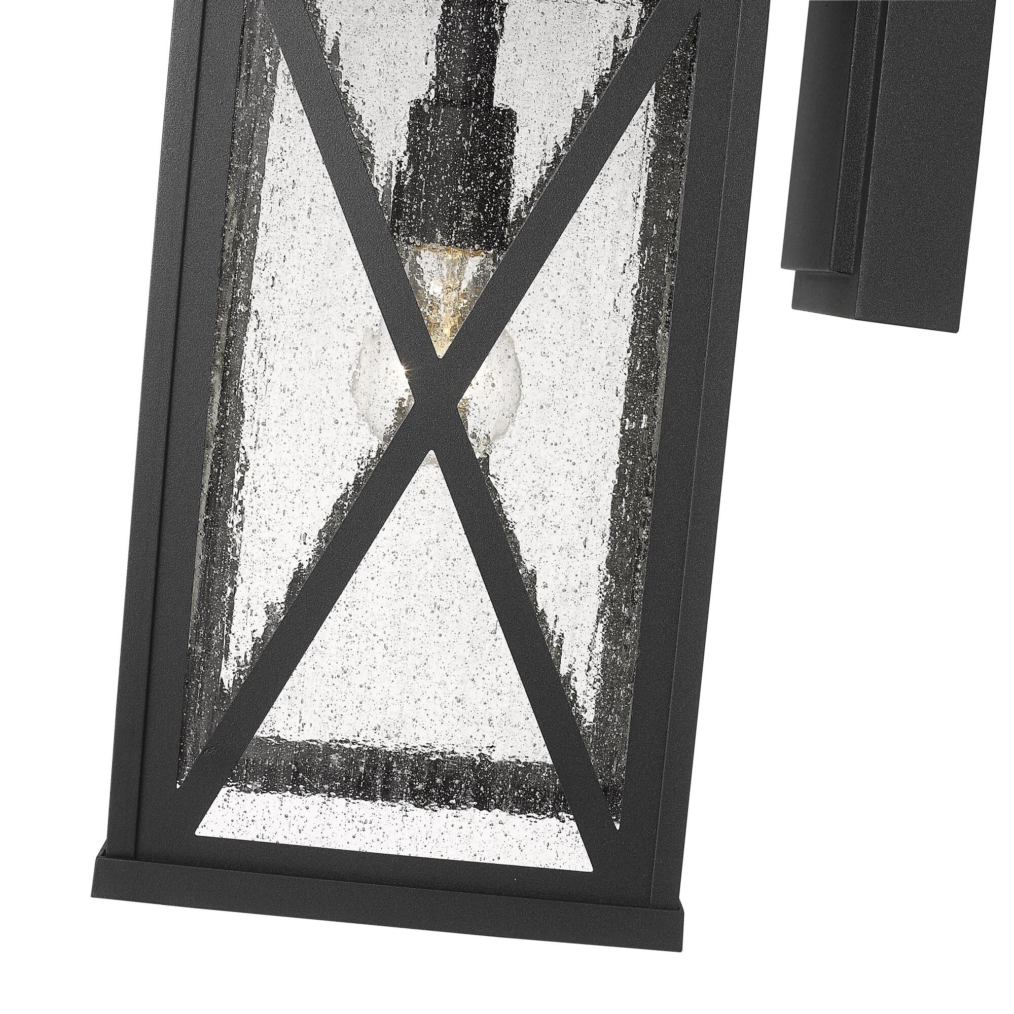 Shown in Black finish and Glass shade