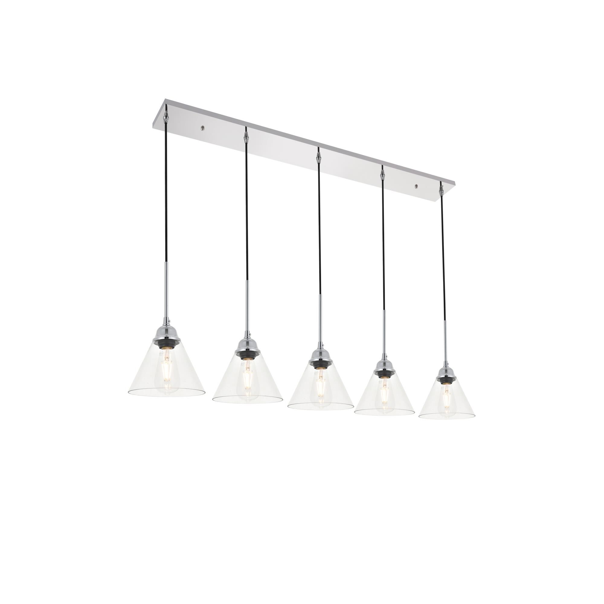 Histoire 47 Inch 5 Light Linear Suspension Light by Elegant Lighting