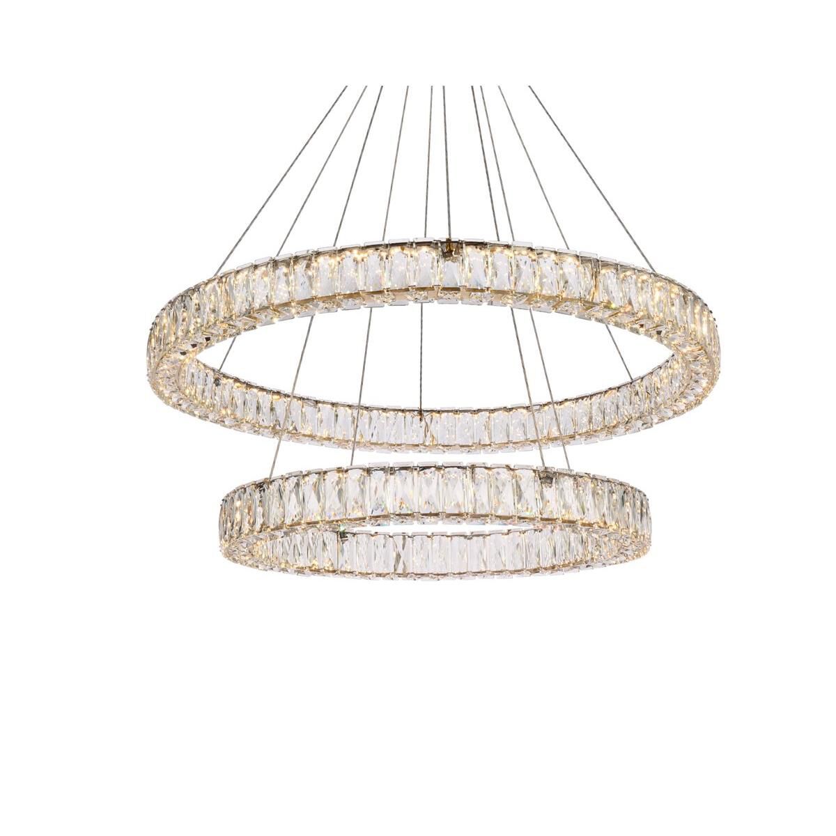 Monroe 36 Inch 2 Light LED Chandelier by Elegant Lighting