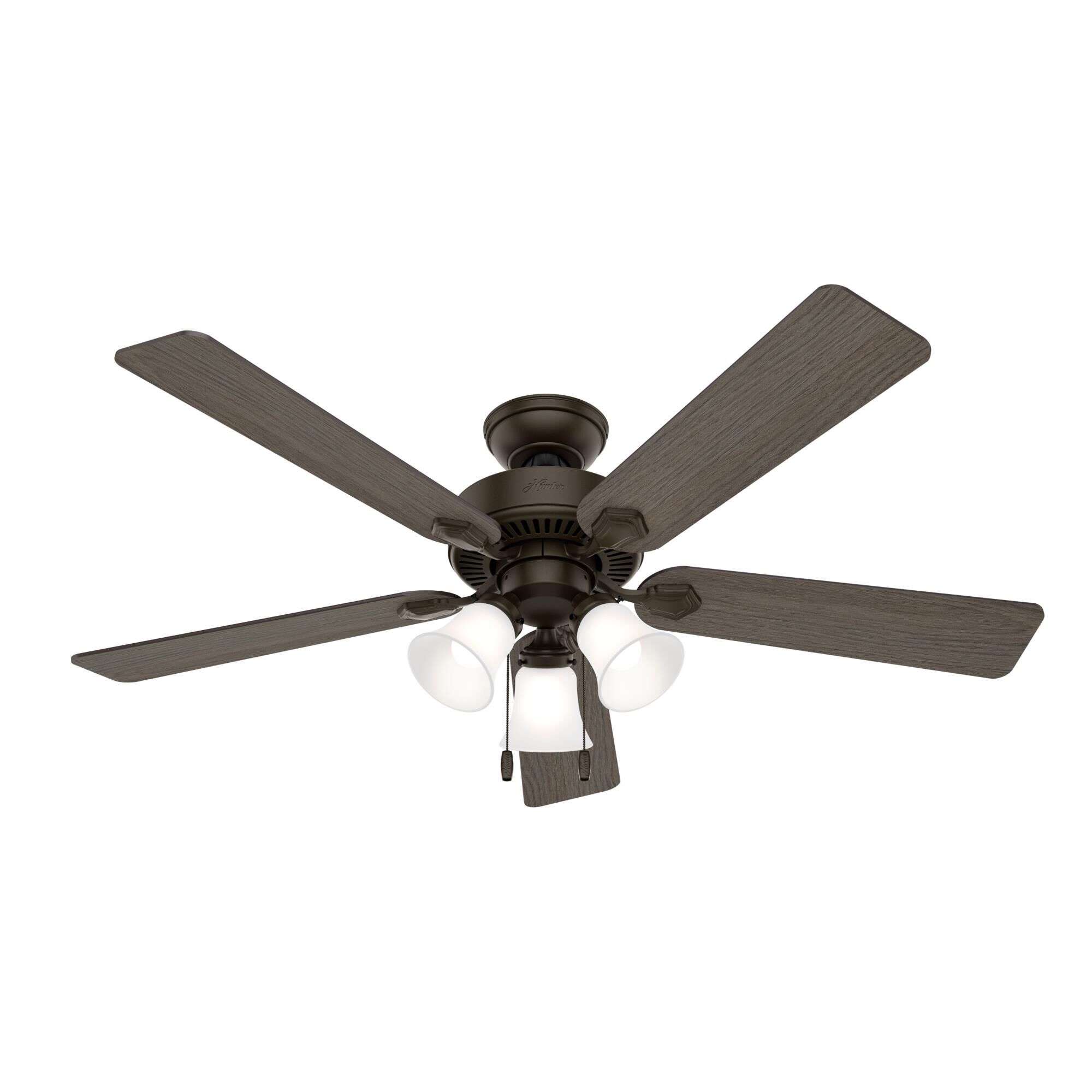 Swanson 52 Inch Ceiling Fan with Light Kit by Hunter Fan