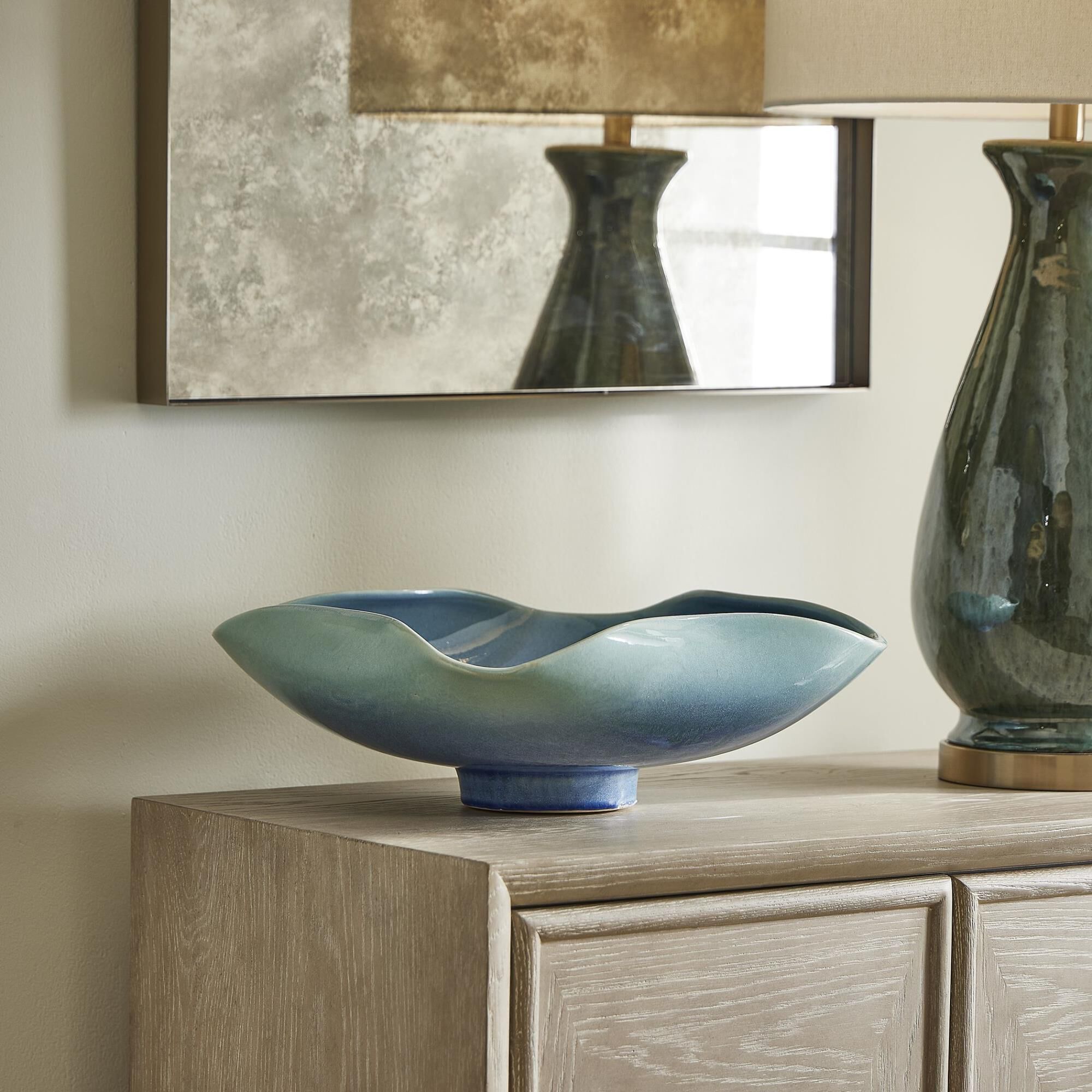 Shown in Blue and Green finish