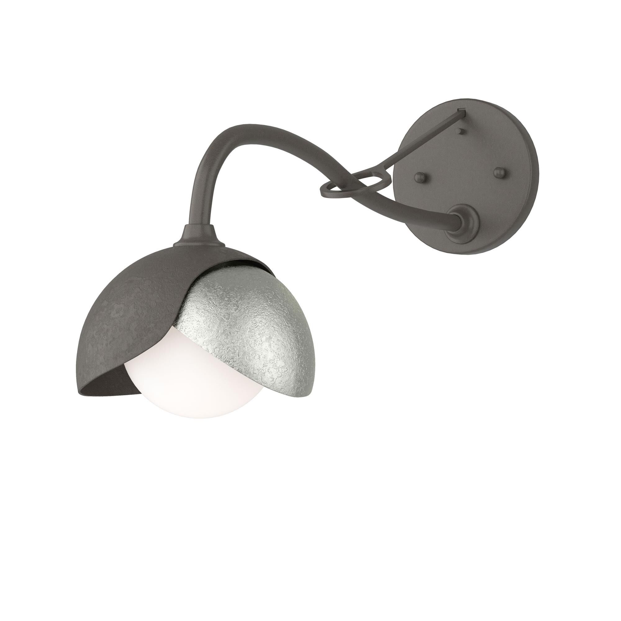 Shown in Dark Smoke finish and Opal glass and Sterling (85) accent