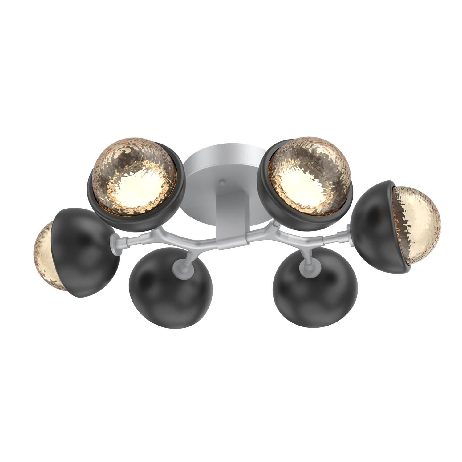 Shown in Classic Silver finish and Amber glass and Matte Black accent