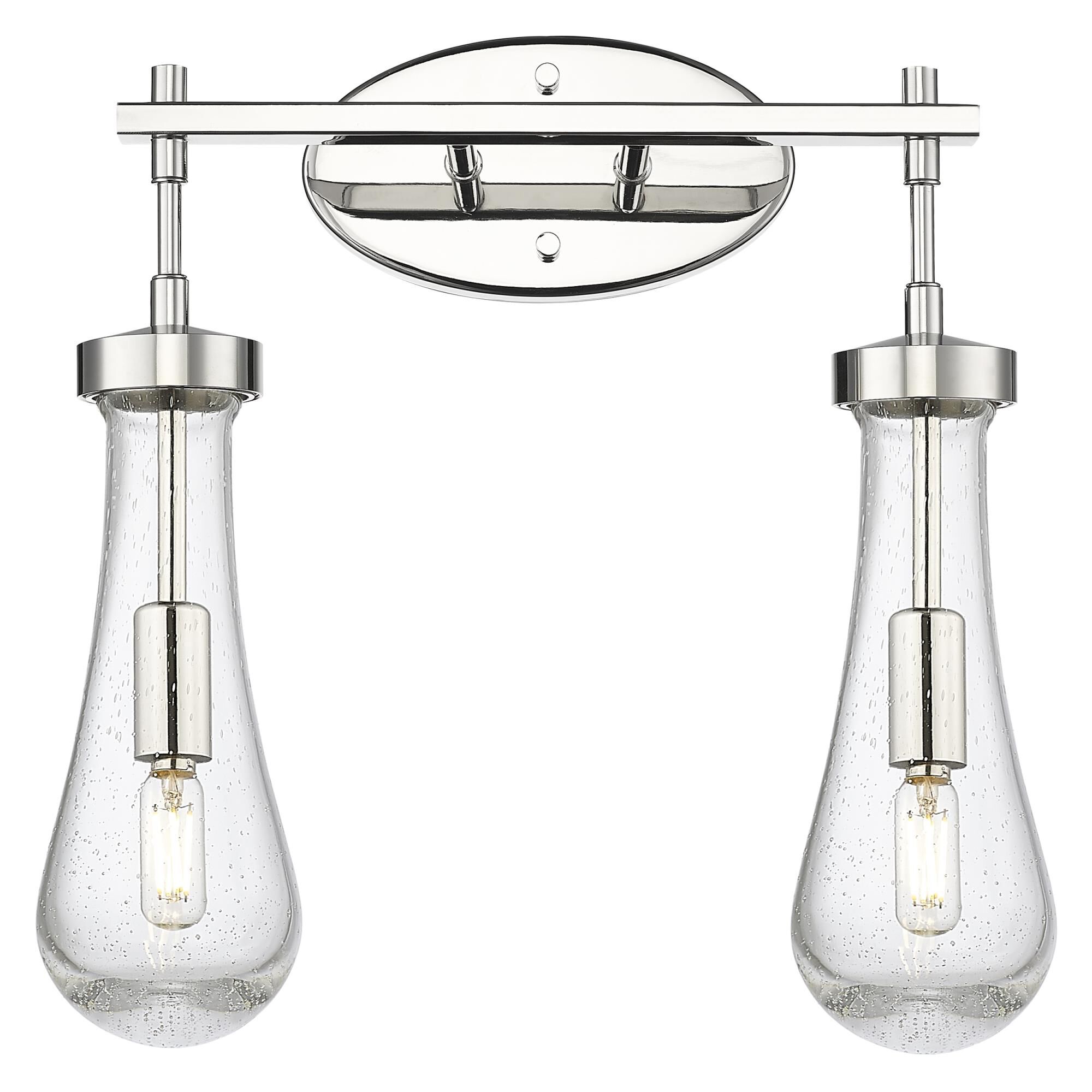 Shown in Polished Nickel finish and Seedy glass