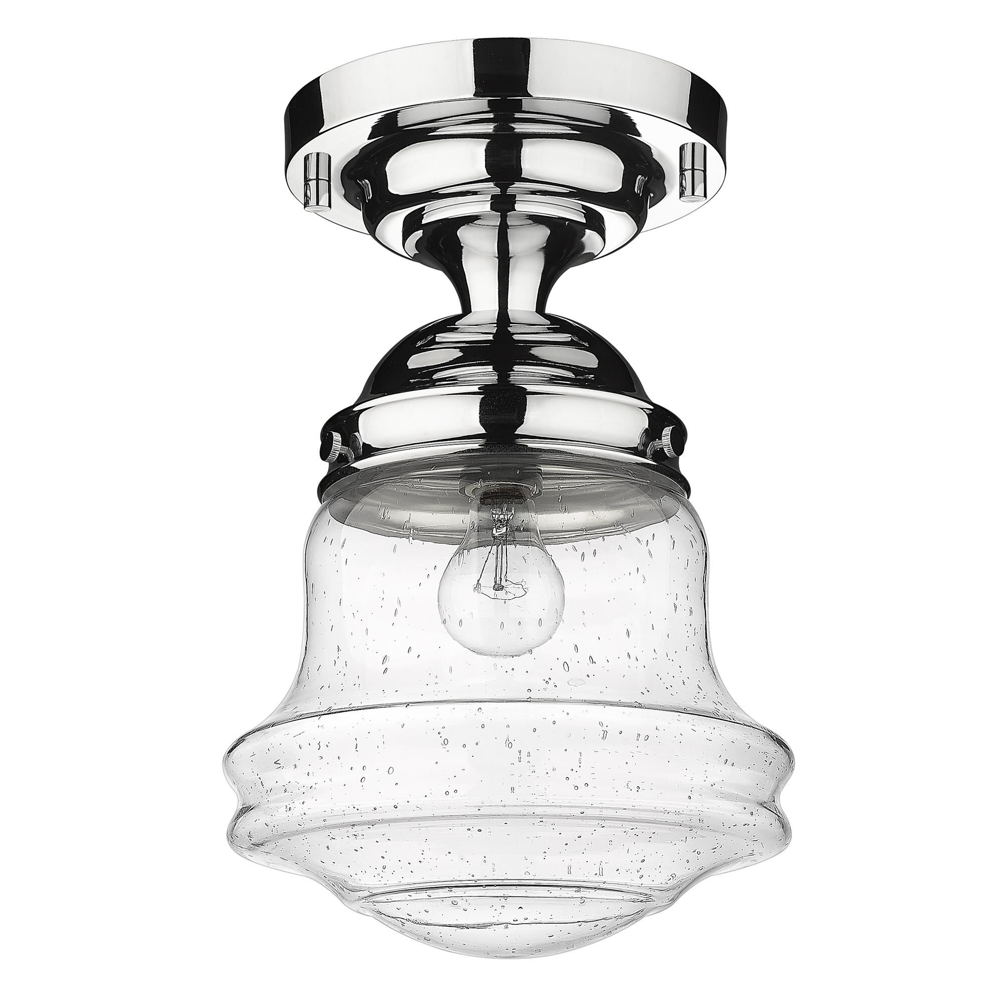 Shown in Chrome finish and Clear Seedy glass