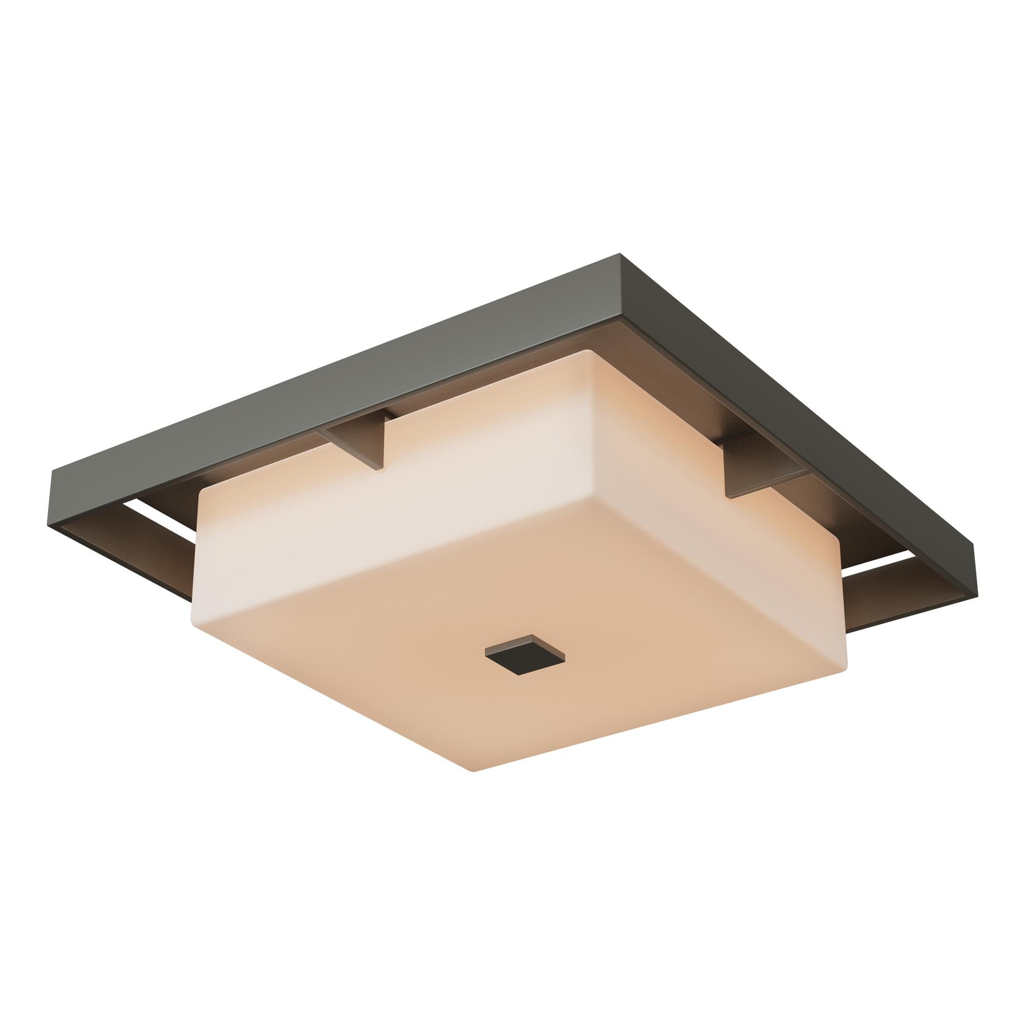 Shown in Coastal Dark Smoke finish and Opal glass and Coastal Dark Smoke accent