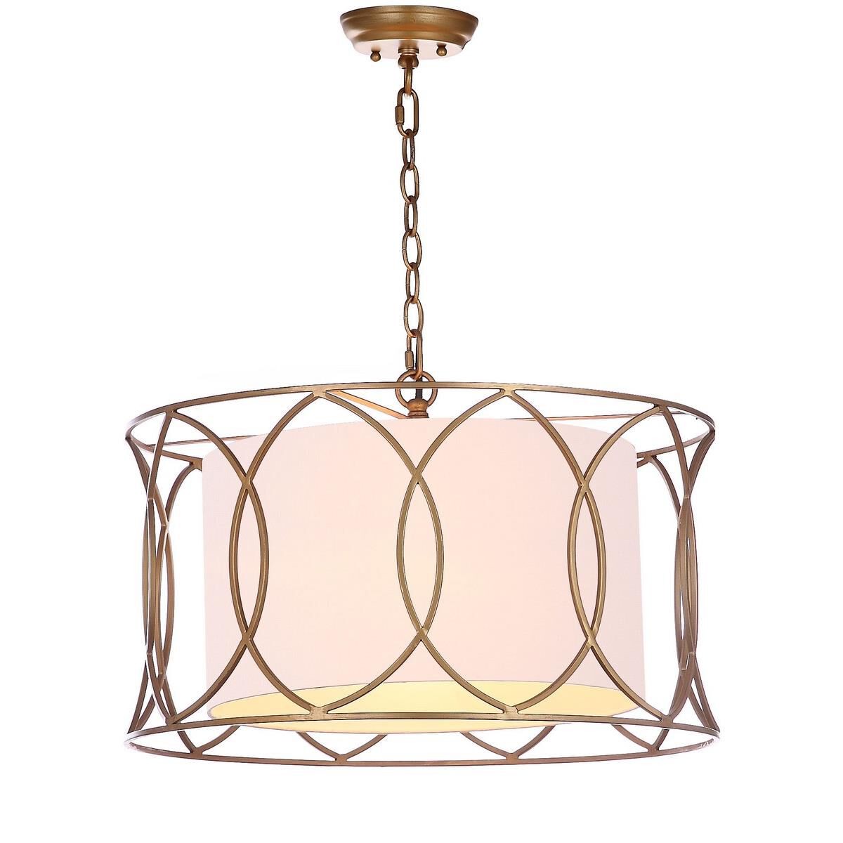 Shown in Gold finish and Off White Cotton shade