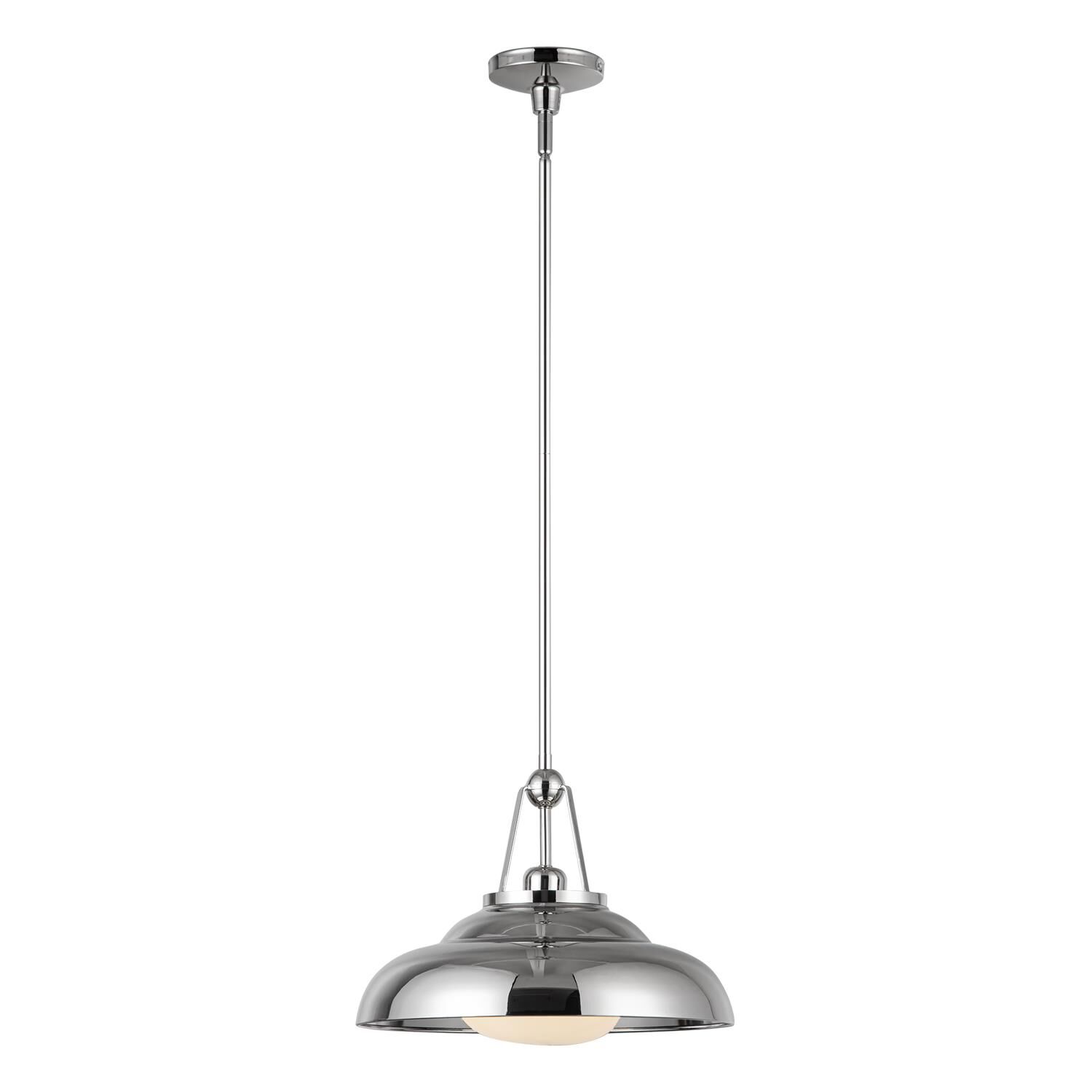 Shown in Polished Nickel/Glossy Opal Glass finish and Glossy Opal glass and Steel Spun shade