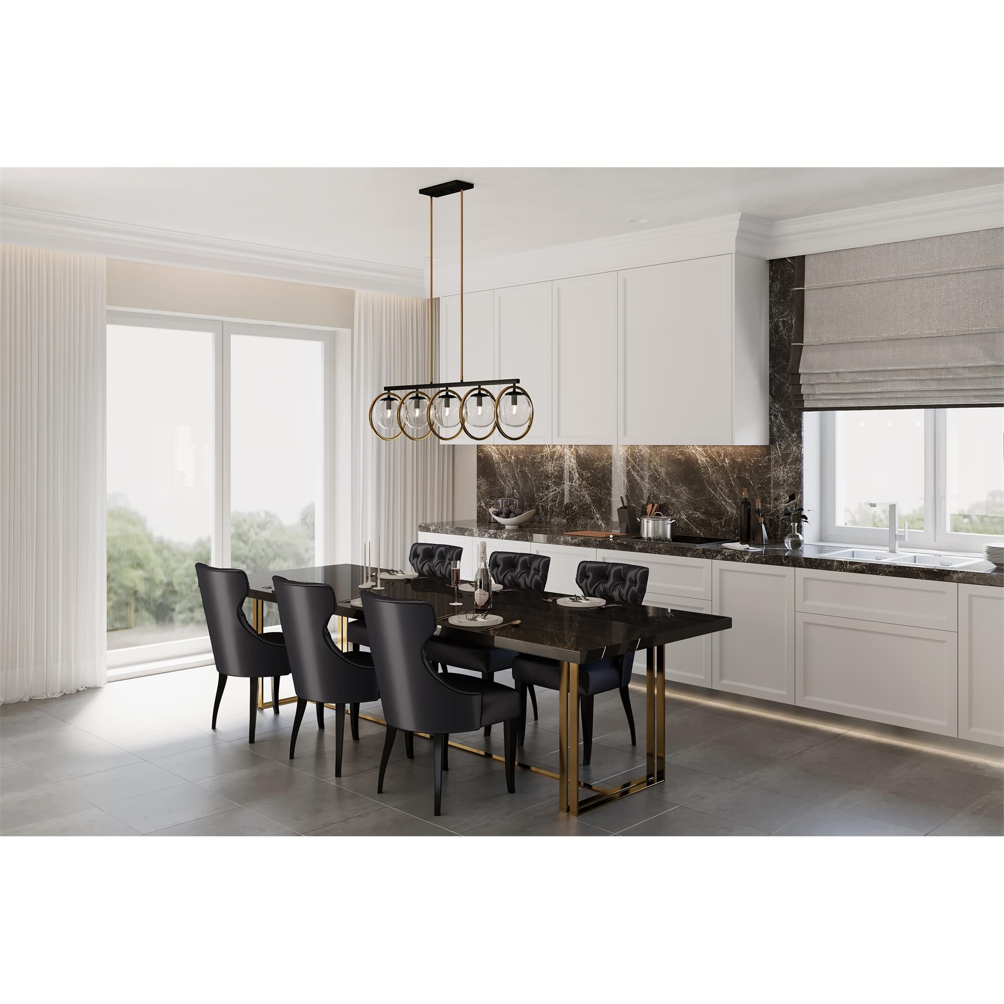 Lugano 44 Inch 5 Light Linear Suspension Light,