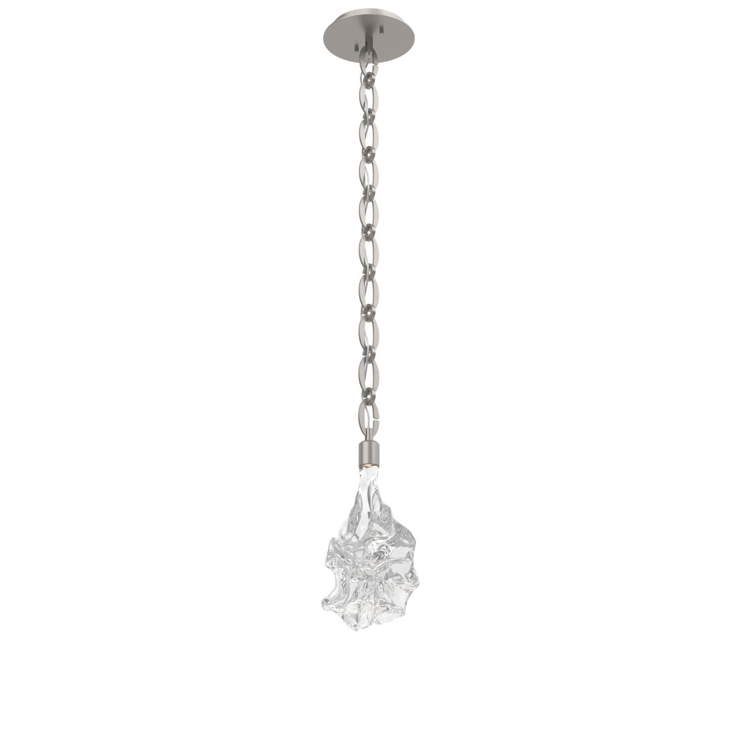 Shown in Beige Silver finish and Clear glass