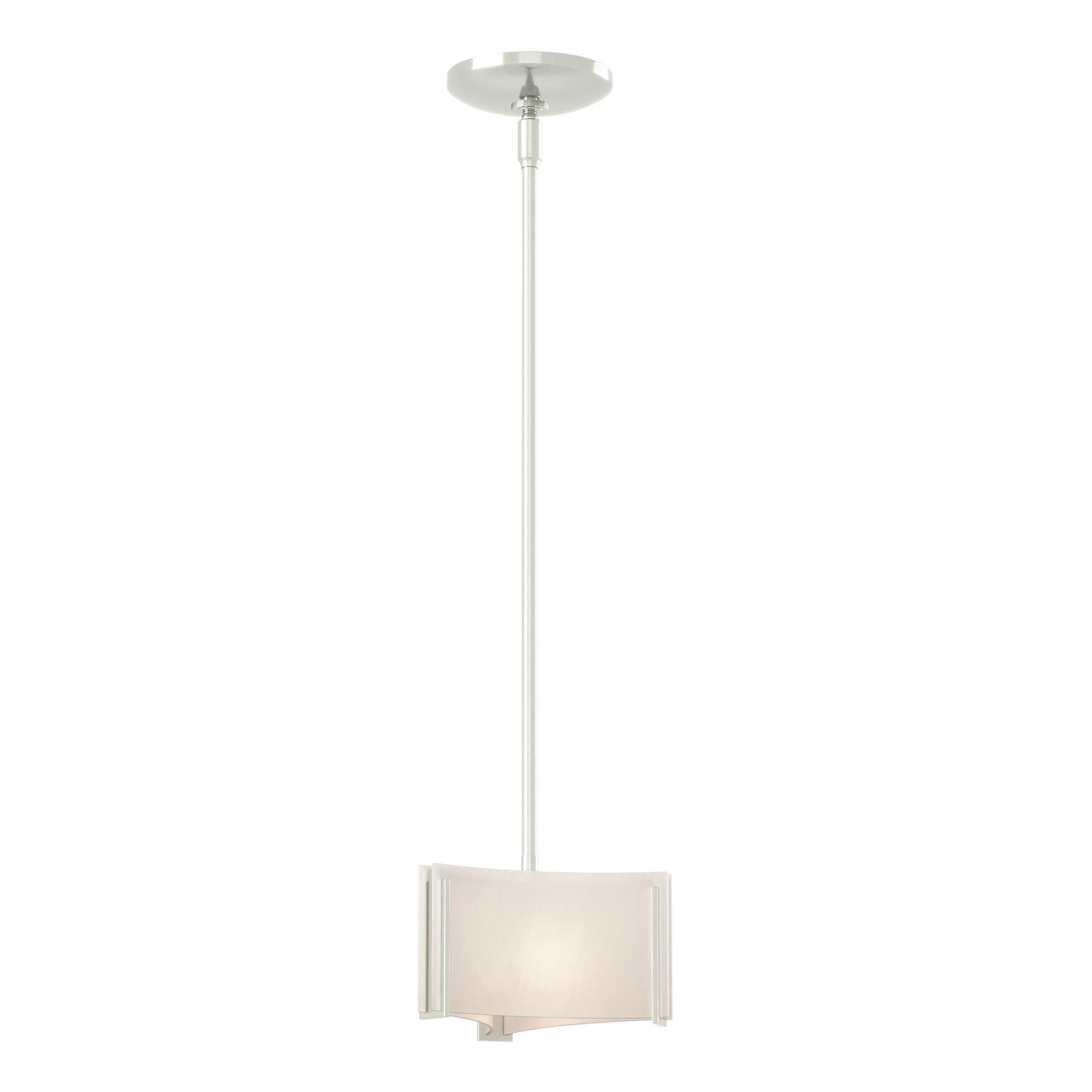 Shown in Sterling finish and White Art glass